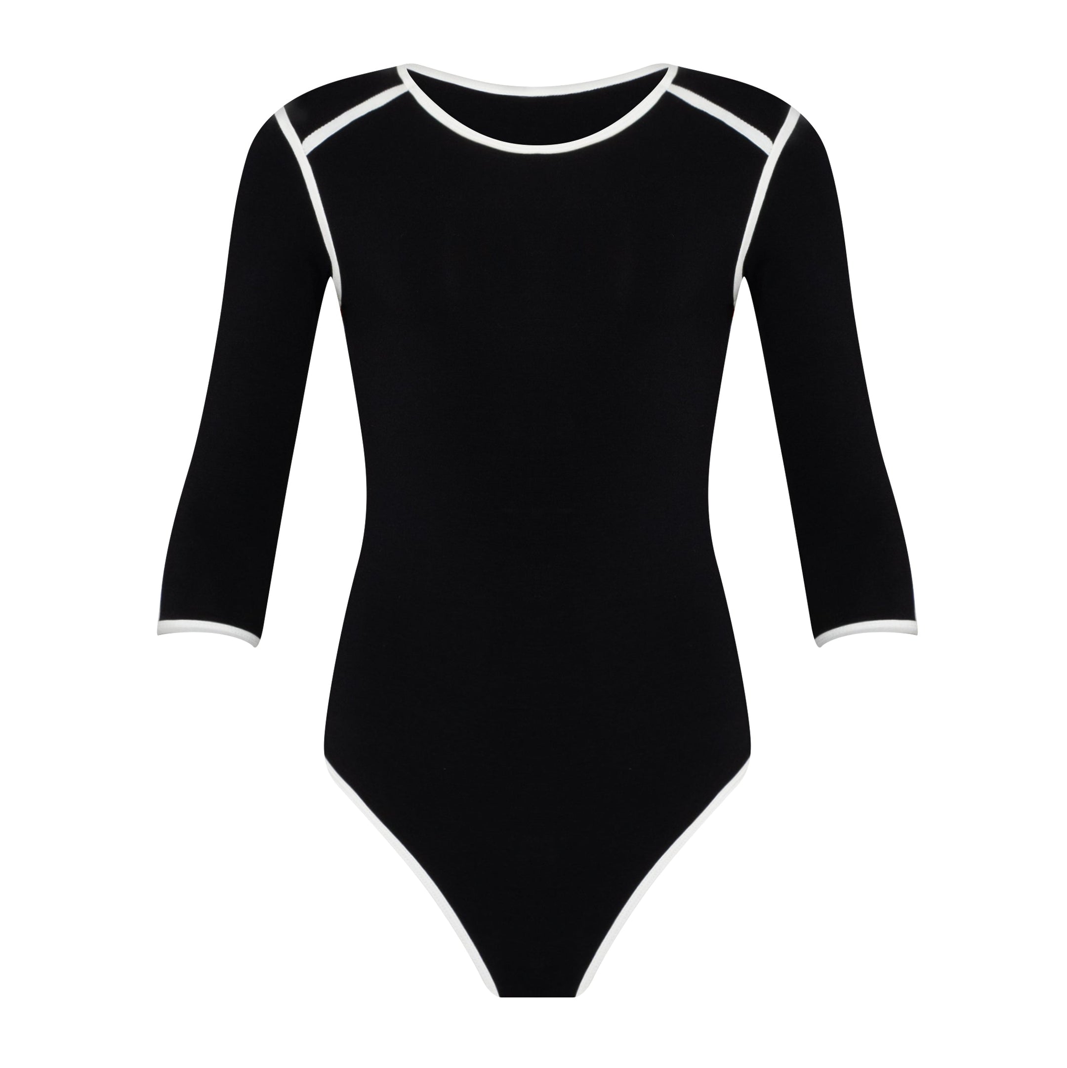 Buy Girl Two tone Eco bodysuit in Black by BrunnaCo