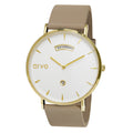 Buy Arvo Awristacrat Watch - Gold - Nude Leather Band by Arvo