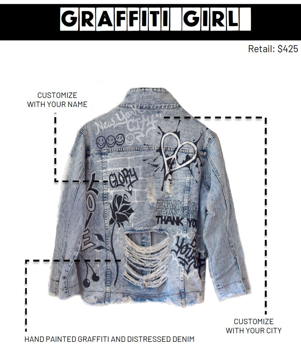 Buy GRAFFITI GIRL' DENIM JACKET by Wren + Glory