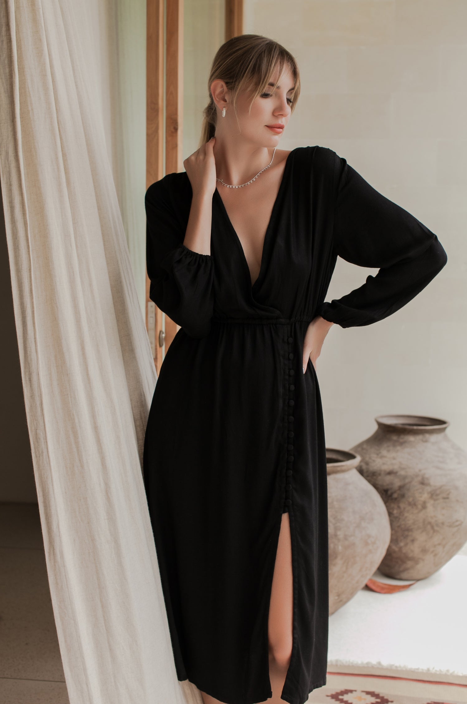 Buy Greta Long Sleeve Midi Dress by ELF