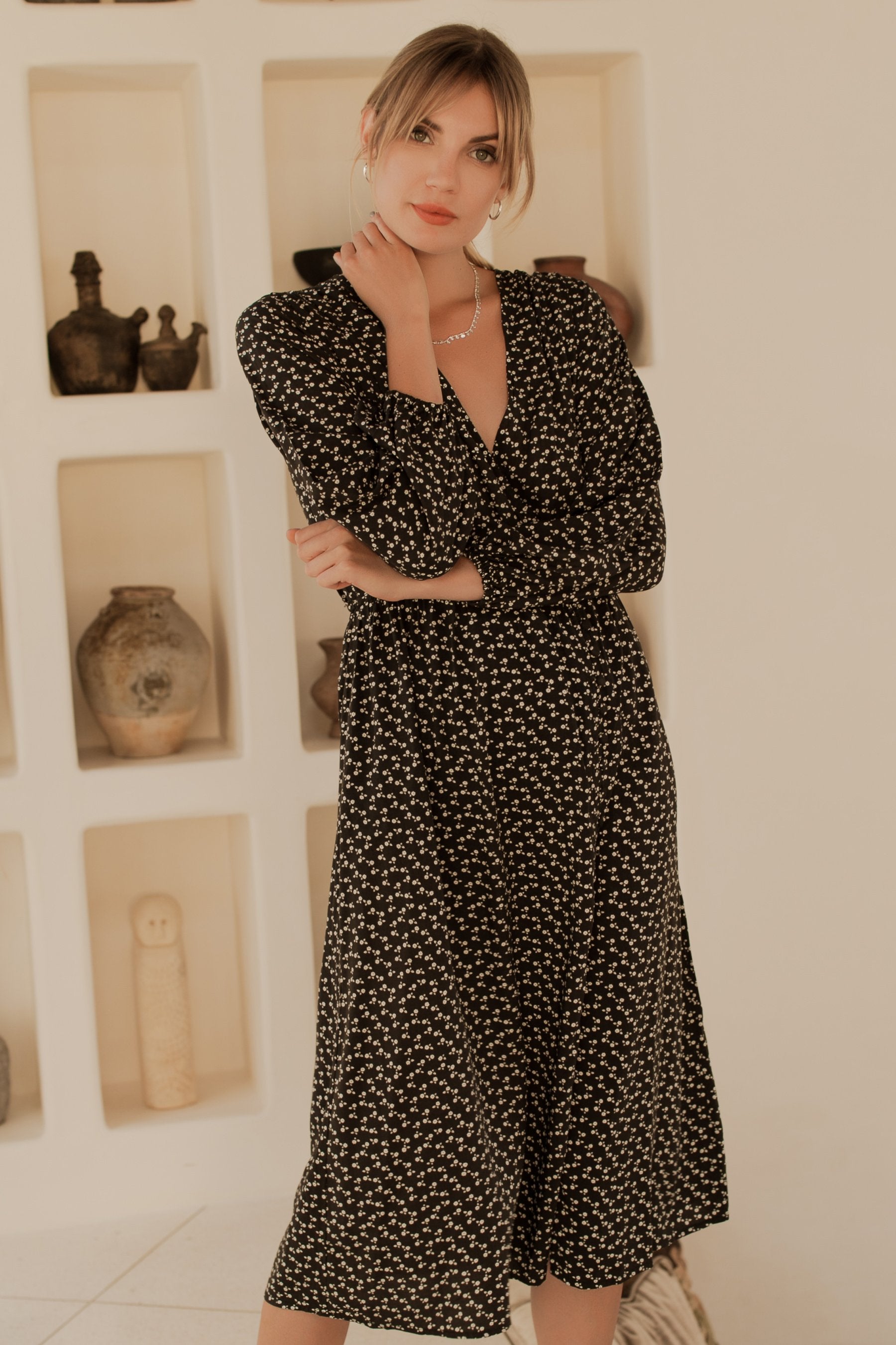 Buy Greta Long Sleeve Midi Dress by Bali ELF