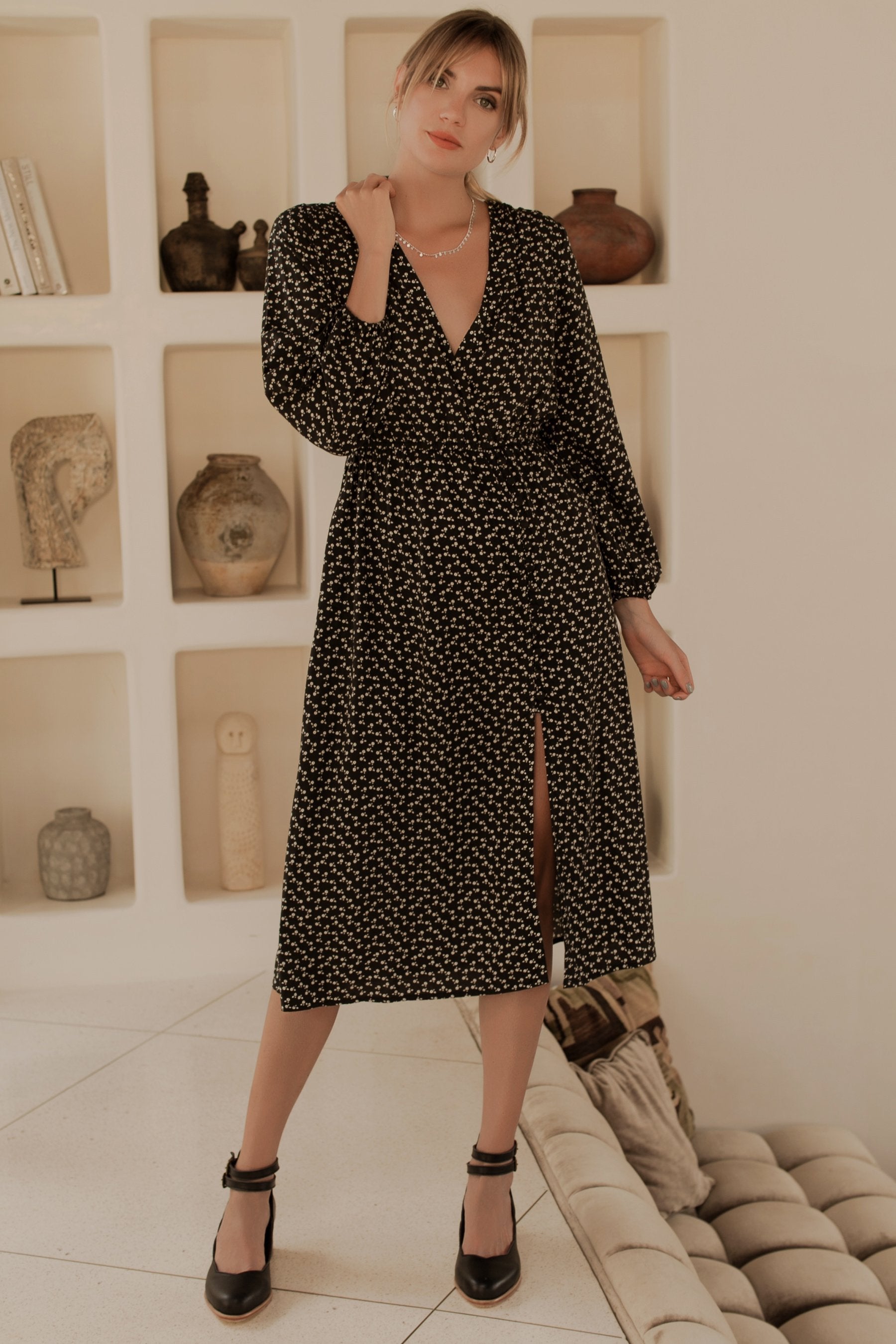 Buy Greta Long Sleeve Midi Dress by Bali ELF