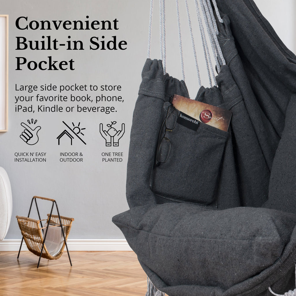 Buy Hanging Hammock Chair (Grey) by Komorebi