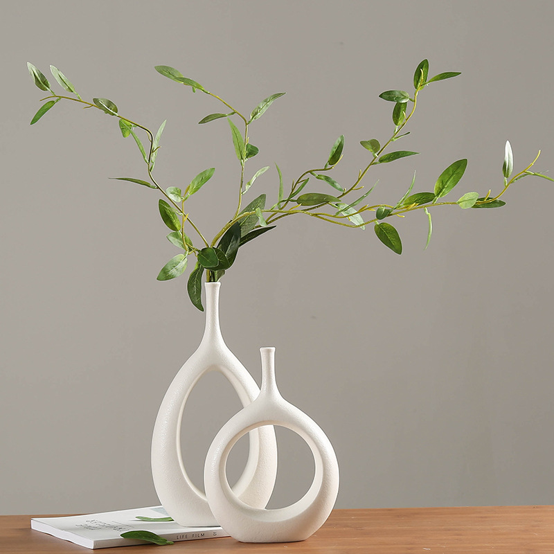 White Ceramic Vase for Small Flowers