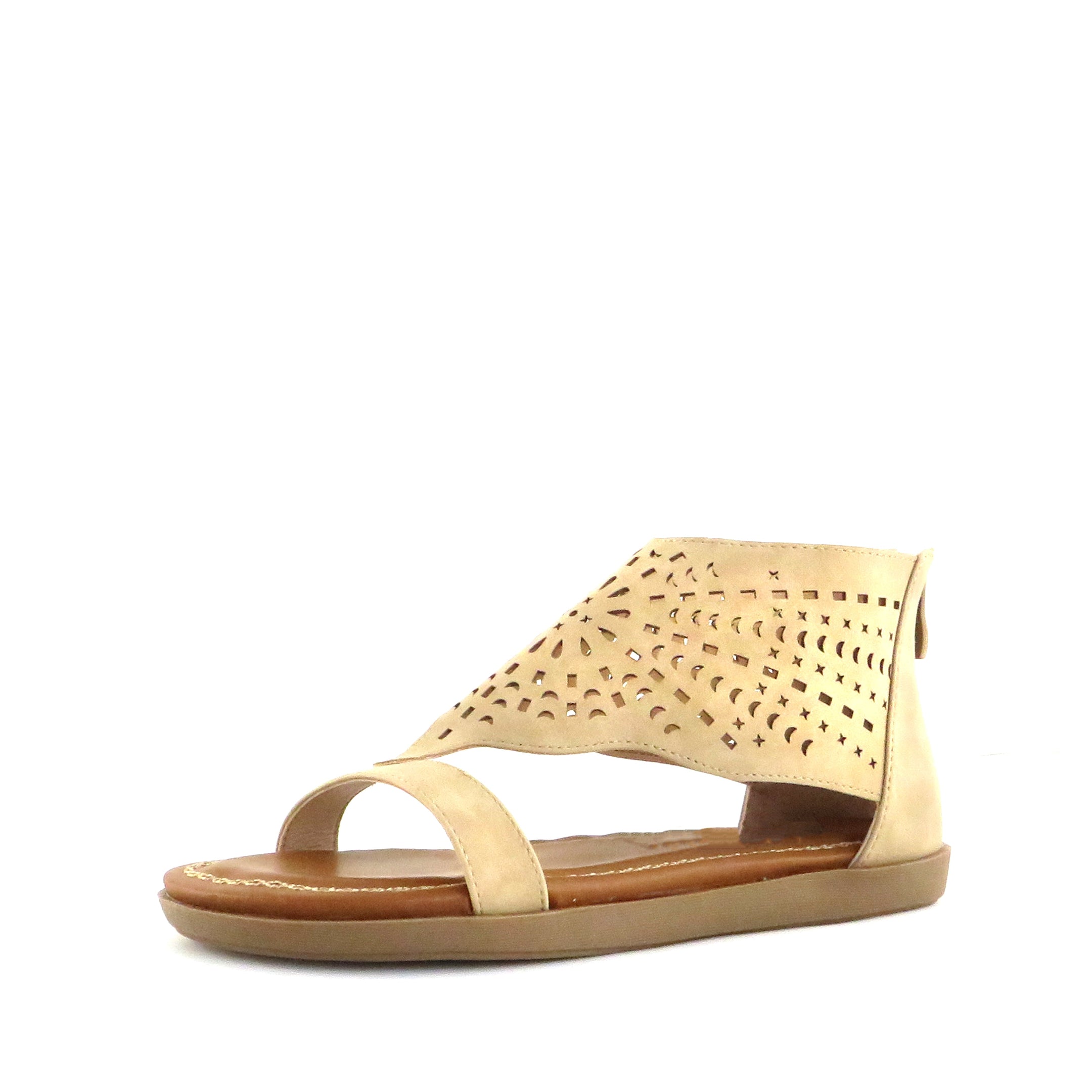 Buy Women's Crissy Natural Perforated Sandal by Nest Shoes