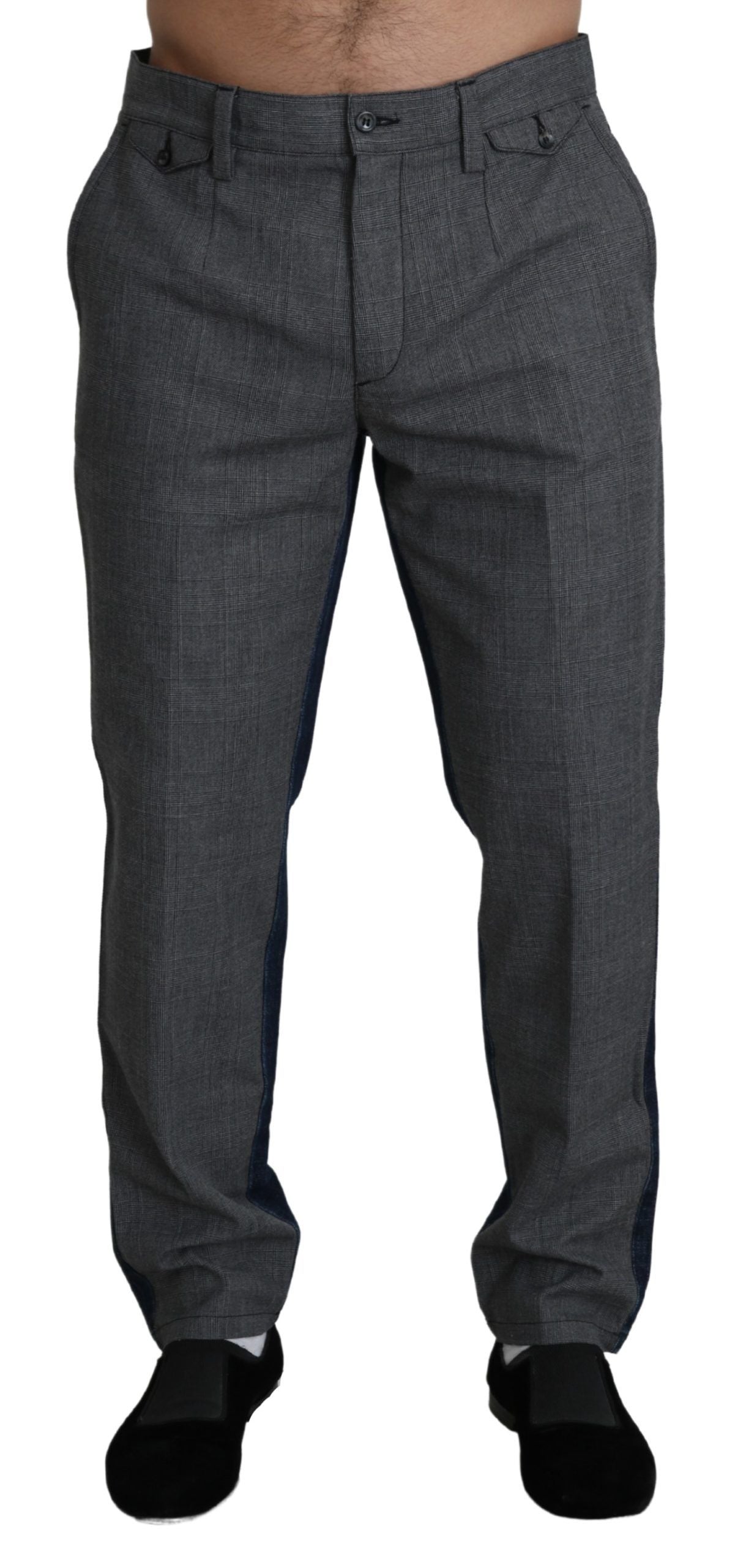 Sleek Two-Tone Cotton Trousers