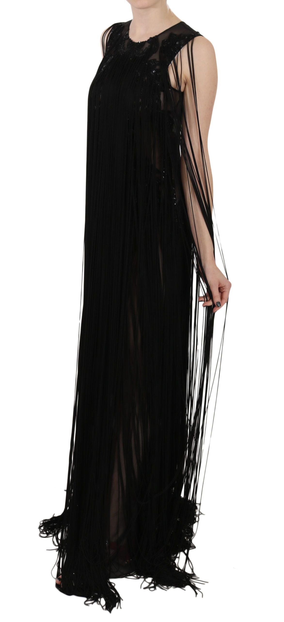 Sheer Sequined Maxi Elegance Dress