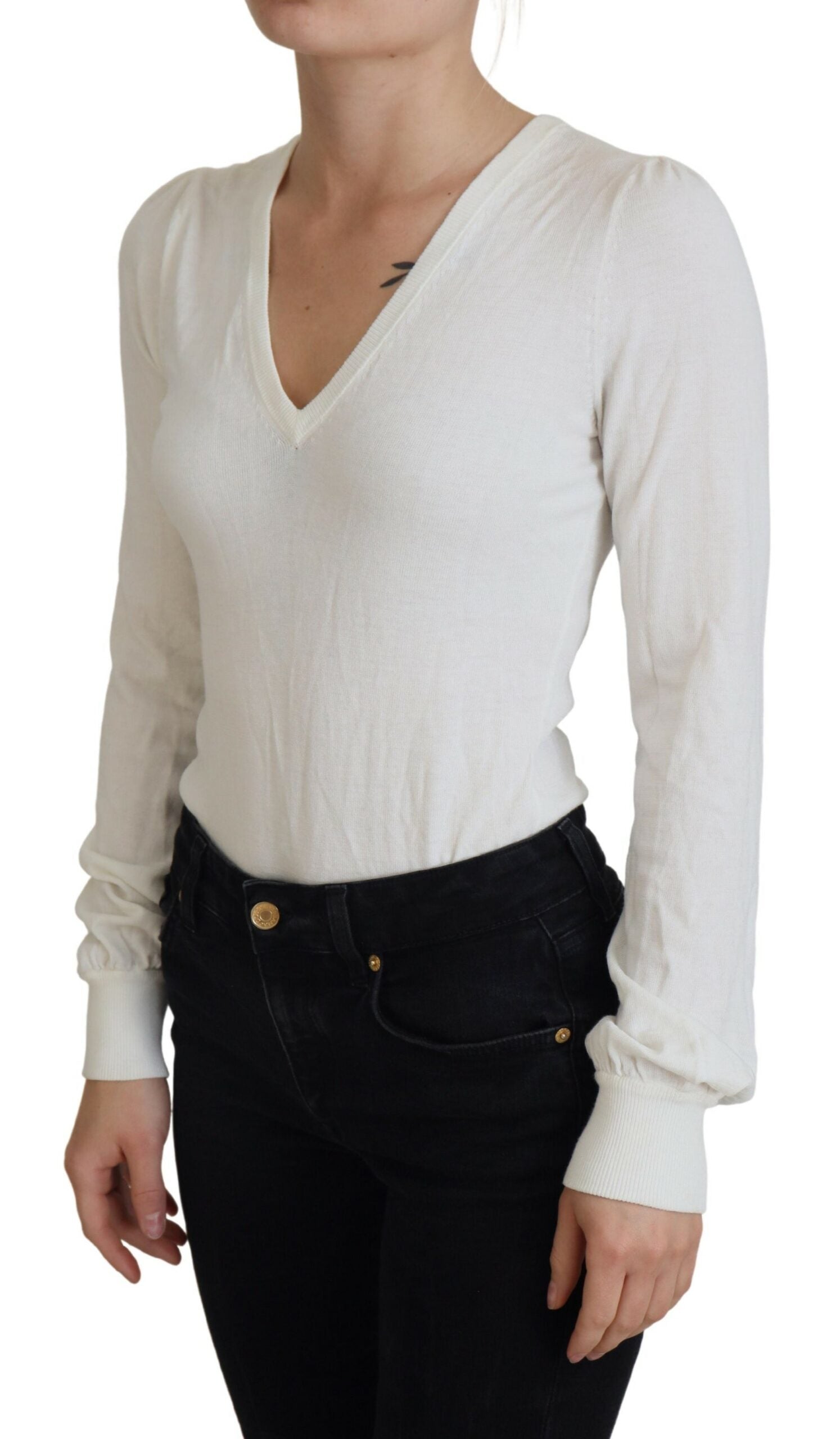 Chic Ivory Casual Blouse