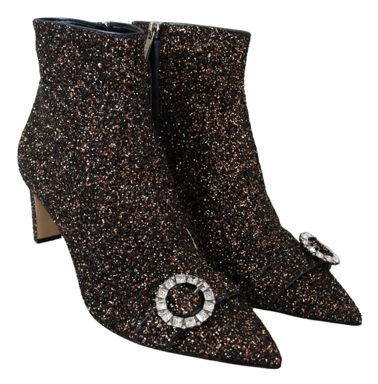 Mix Fabric Glitter Leather Hanover 65 Boots Shoes