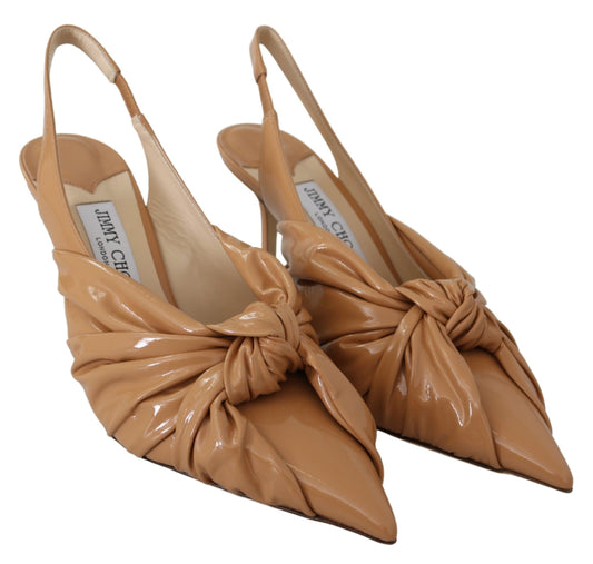 Caramel Brown Leather Annabell 85  Pumps
