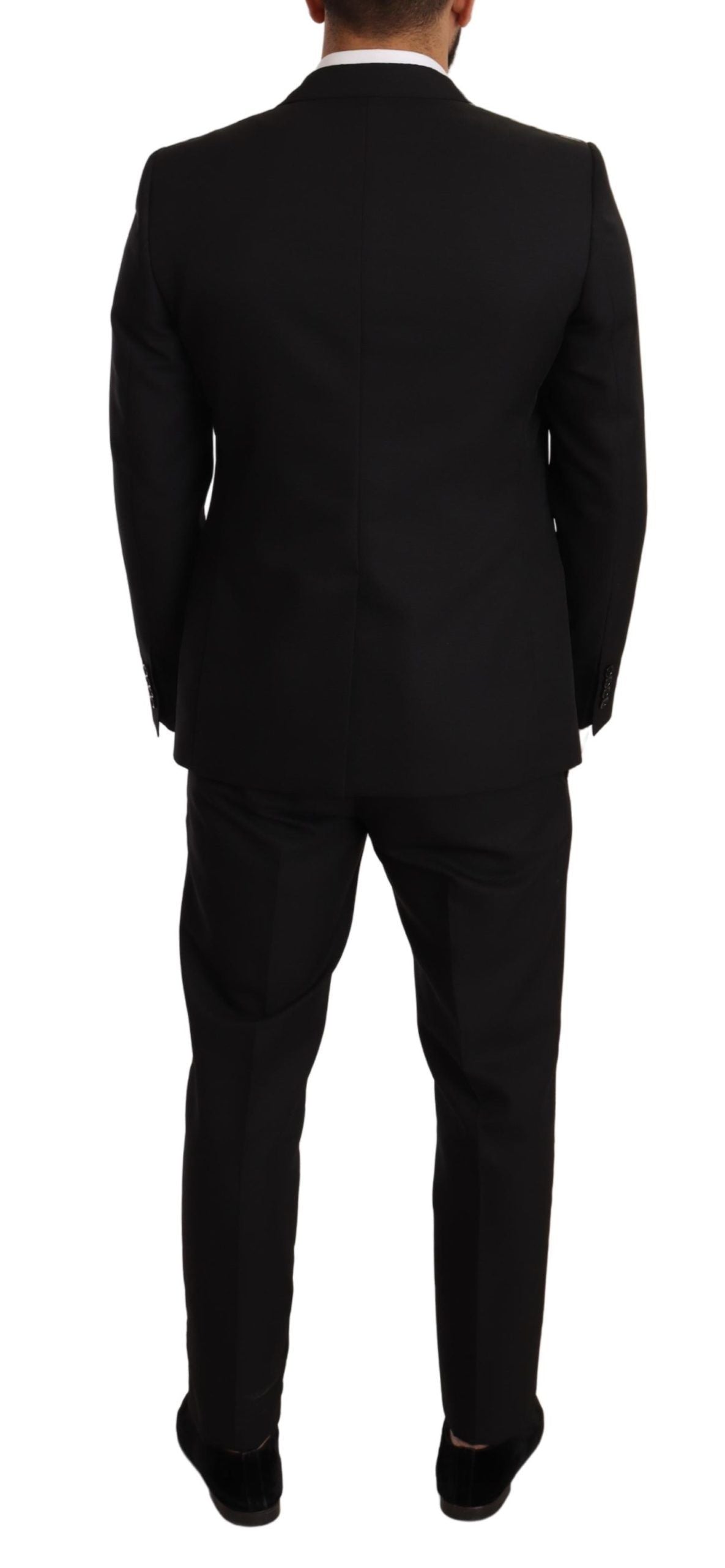 Black Fantasy Slim Fit Wool MARTINI Suit
