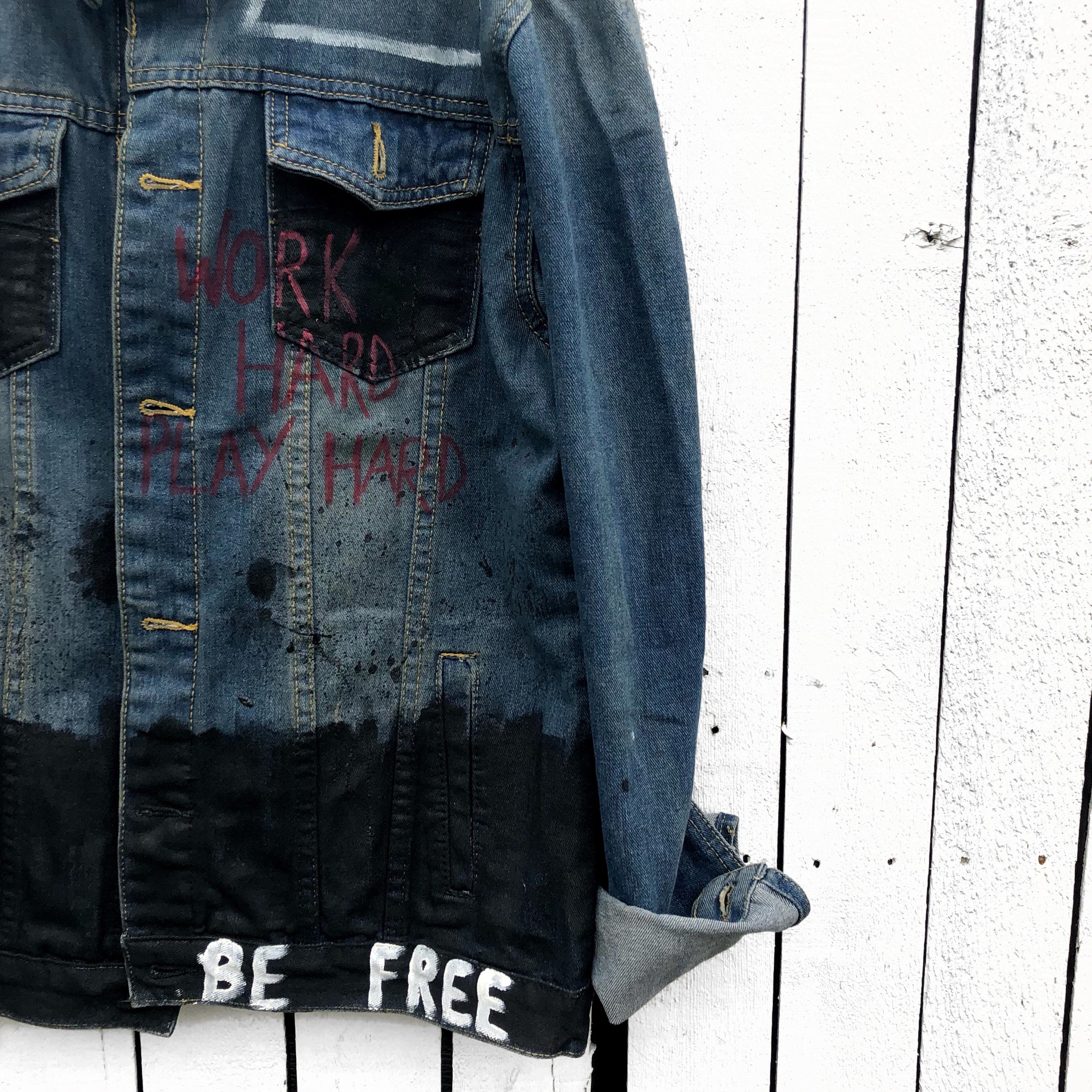 Buy PLAY HARD' DENIM JACKET by Wren + Glory