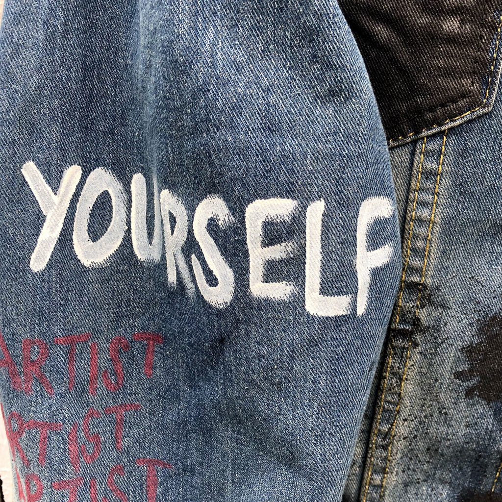 Buy PLAY HARD' DENIM JACKET by Wren + Glory