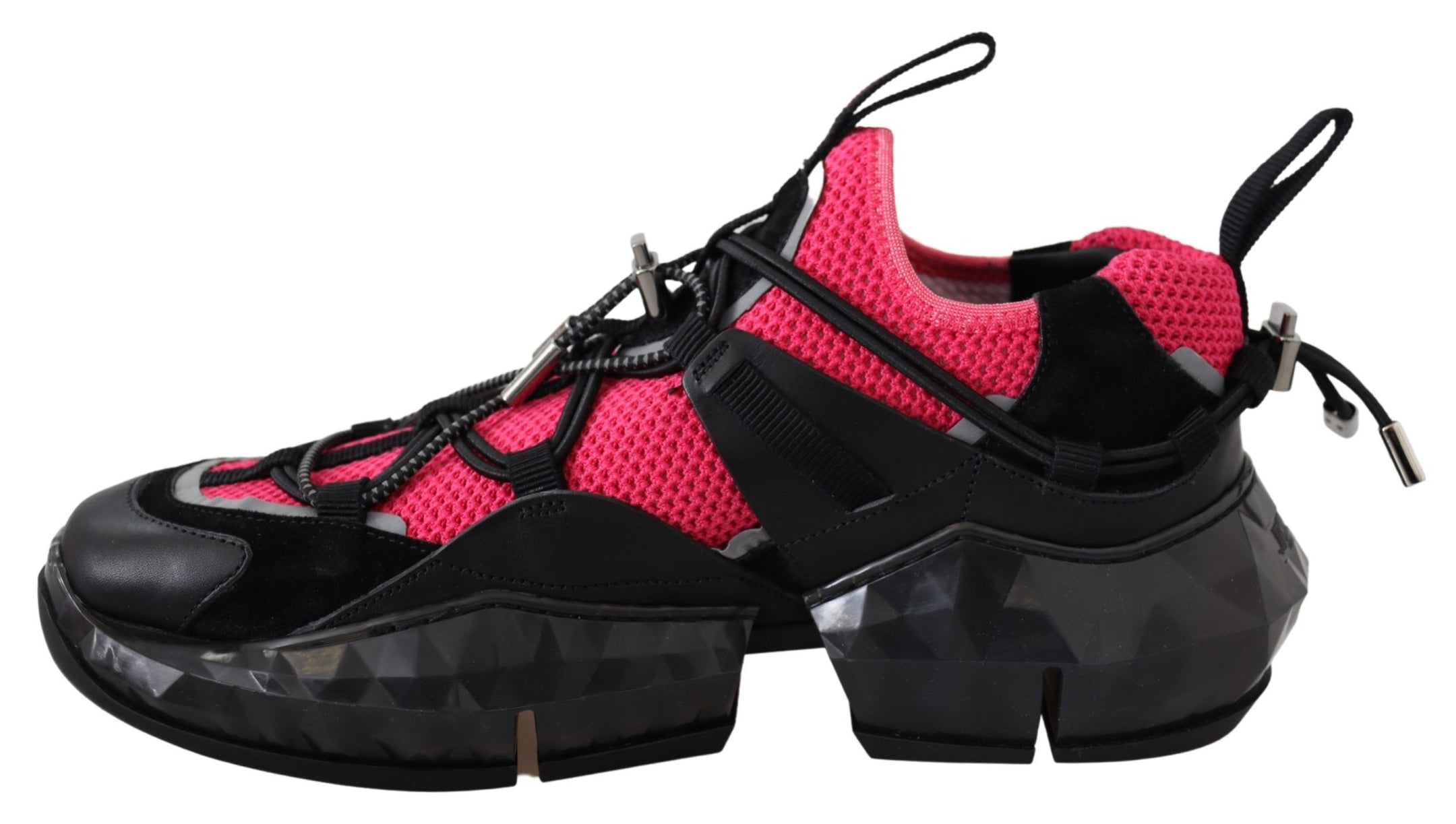 Electric Elegance Leather Mesh Sneakers