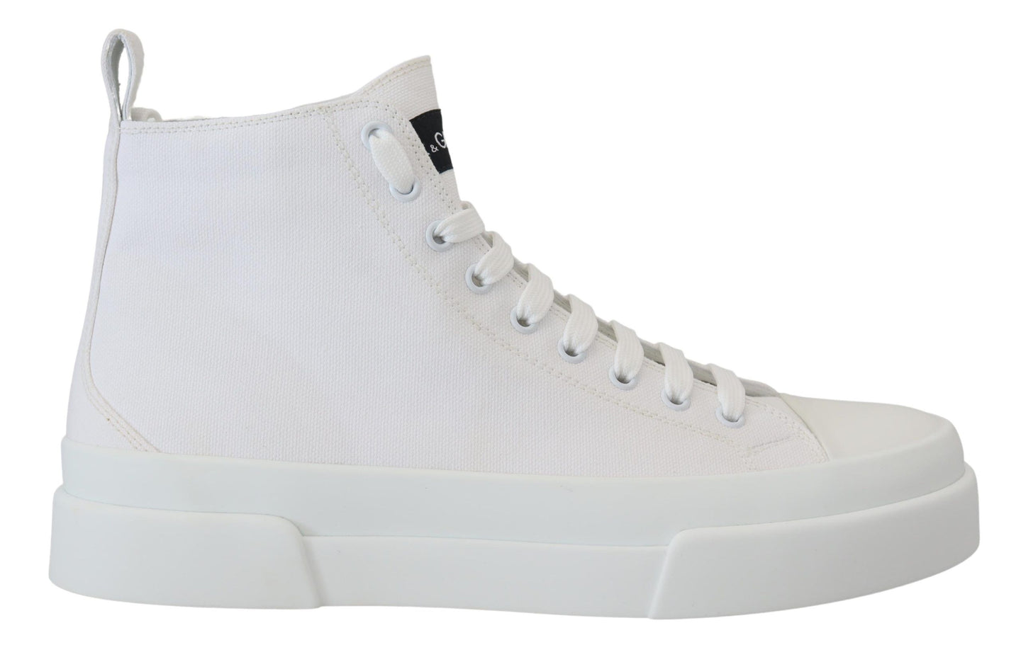 White Canvas Cotton High Tops Sneakers Shoes