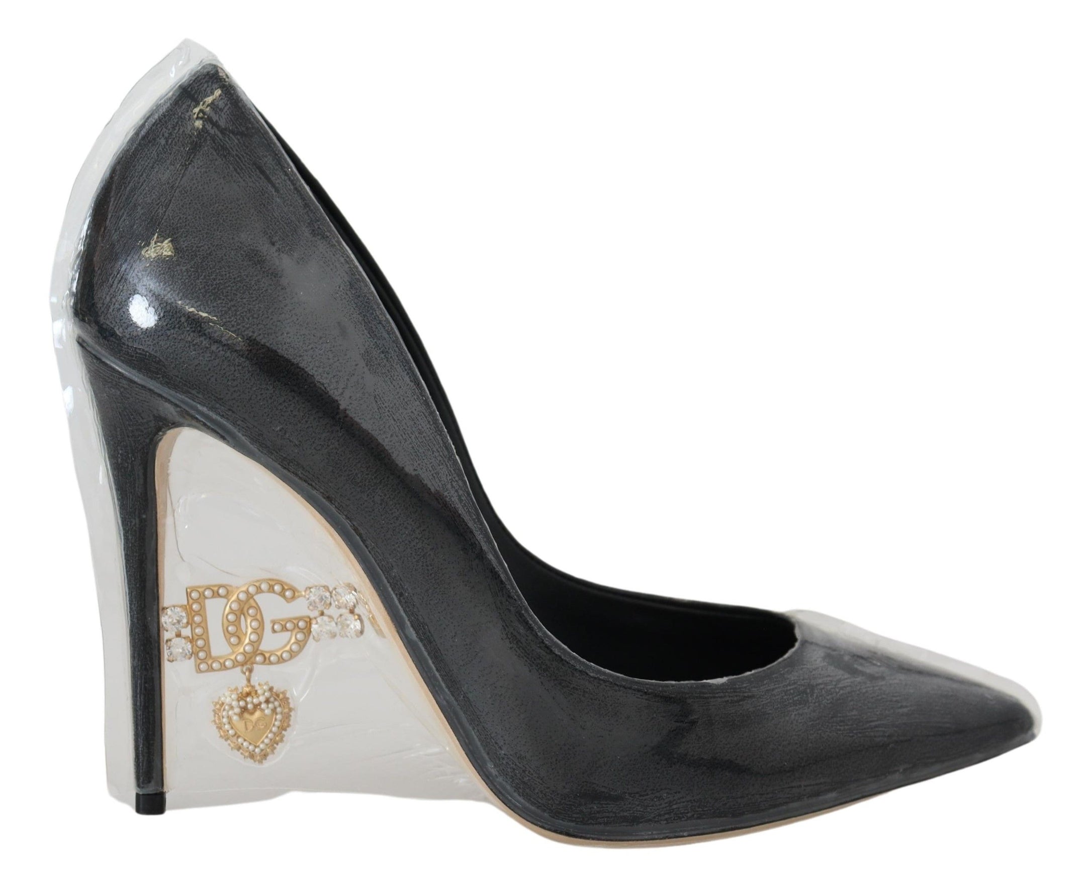 Elegant Black Gold Detail Heels Pumps