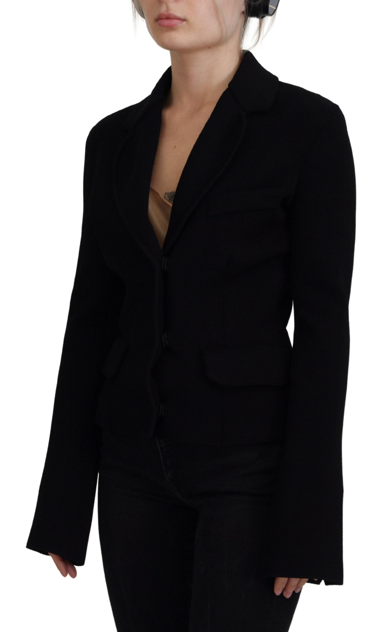Elegant Black Long Sleeve Jacket