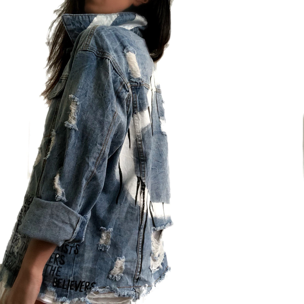 Buy DRIPPING HEART' PAINTED JACKET by Wren + Glory