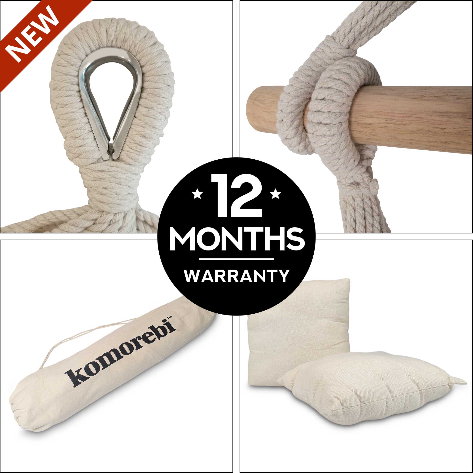 Buy Hanging Hammock Chair (Ivory) by Komorebi