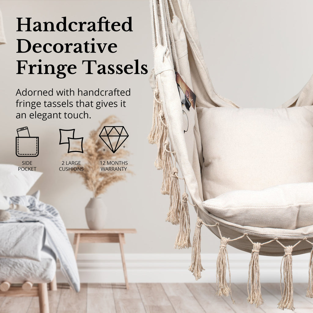 Buy Hanging Hammock Chair (Ivory) by Komorebi