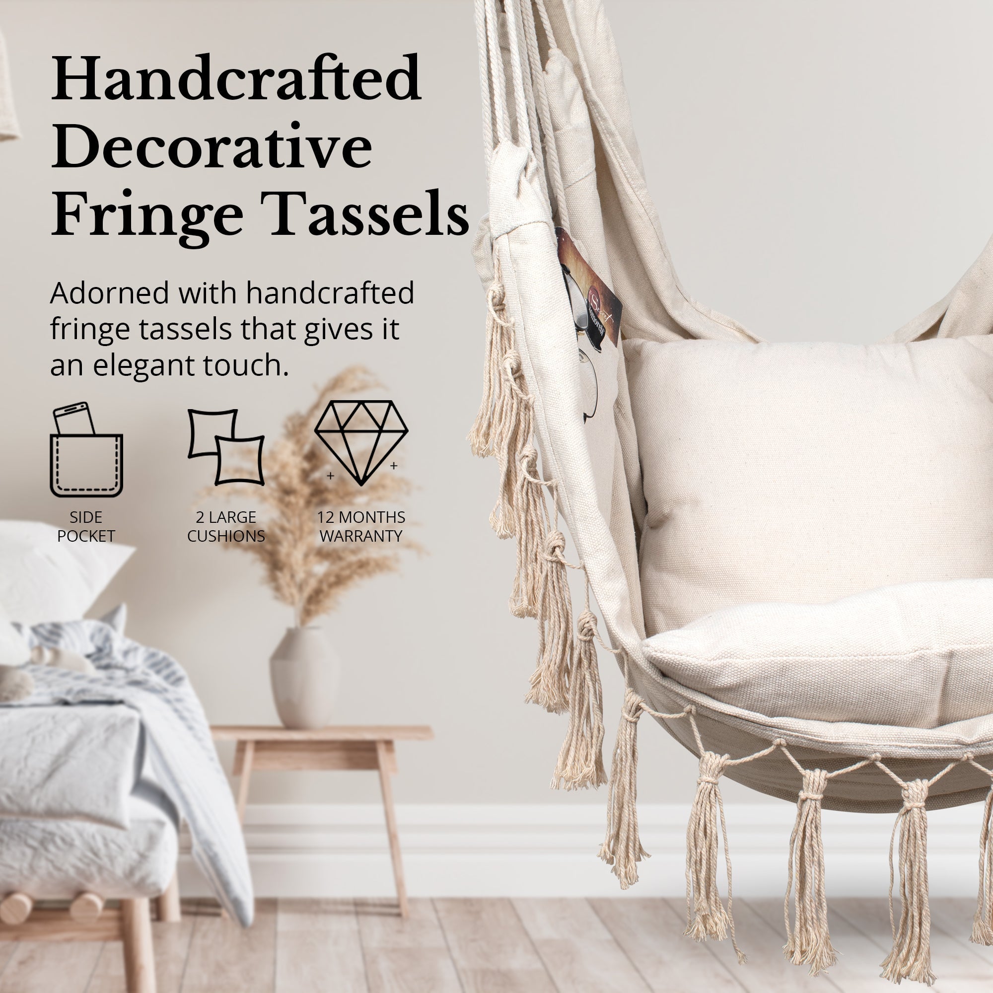 Buy Hanging Hammock Chair (Ivory) by Komorebi