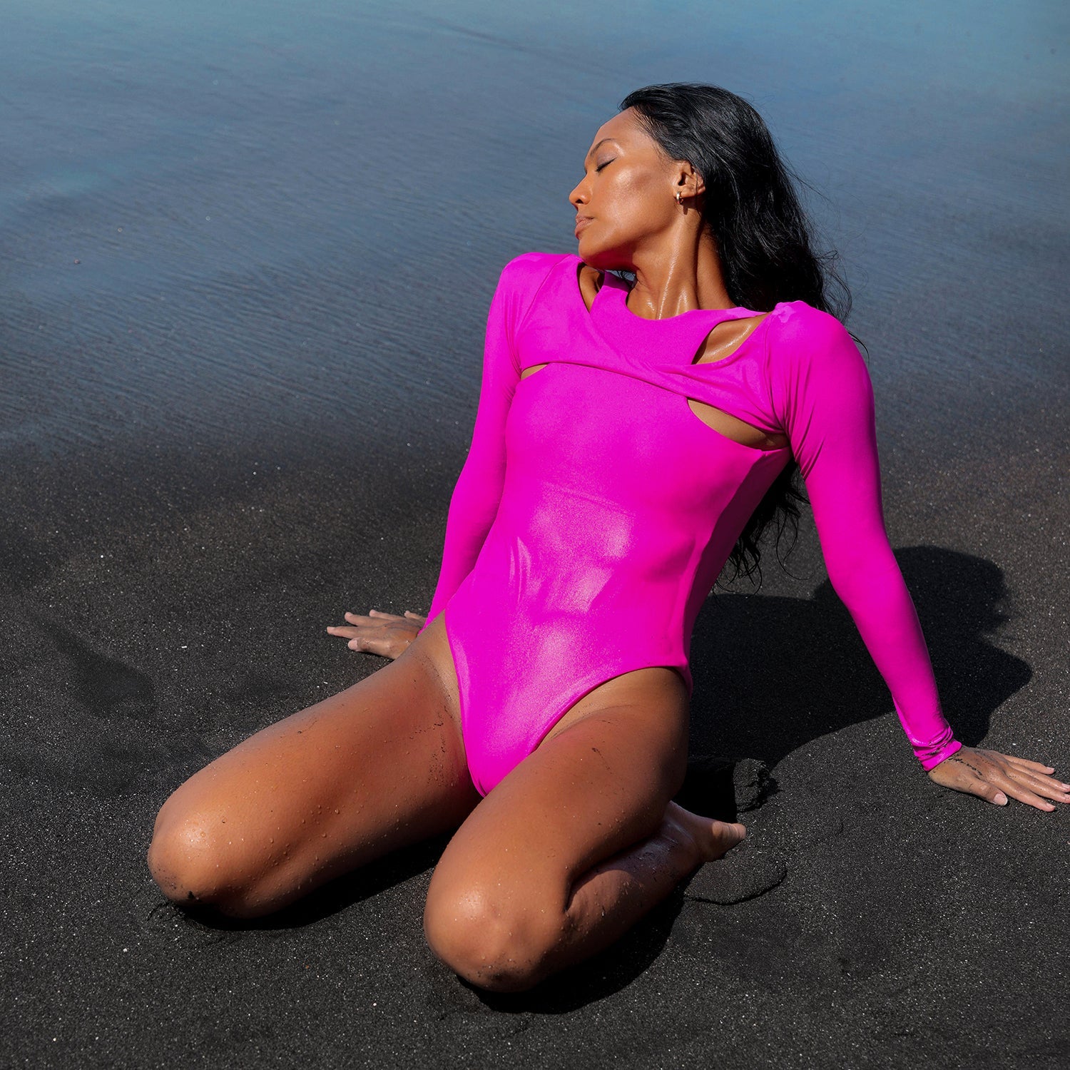 JUPITER Recycled Swimsuit Set in Hot Pink