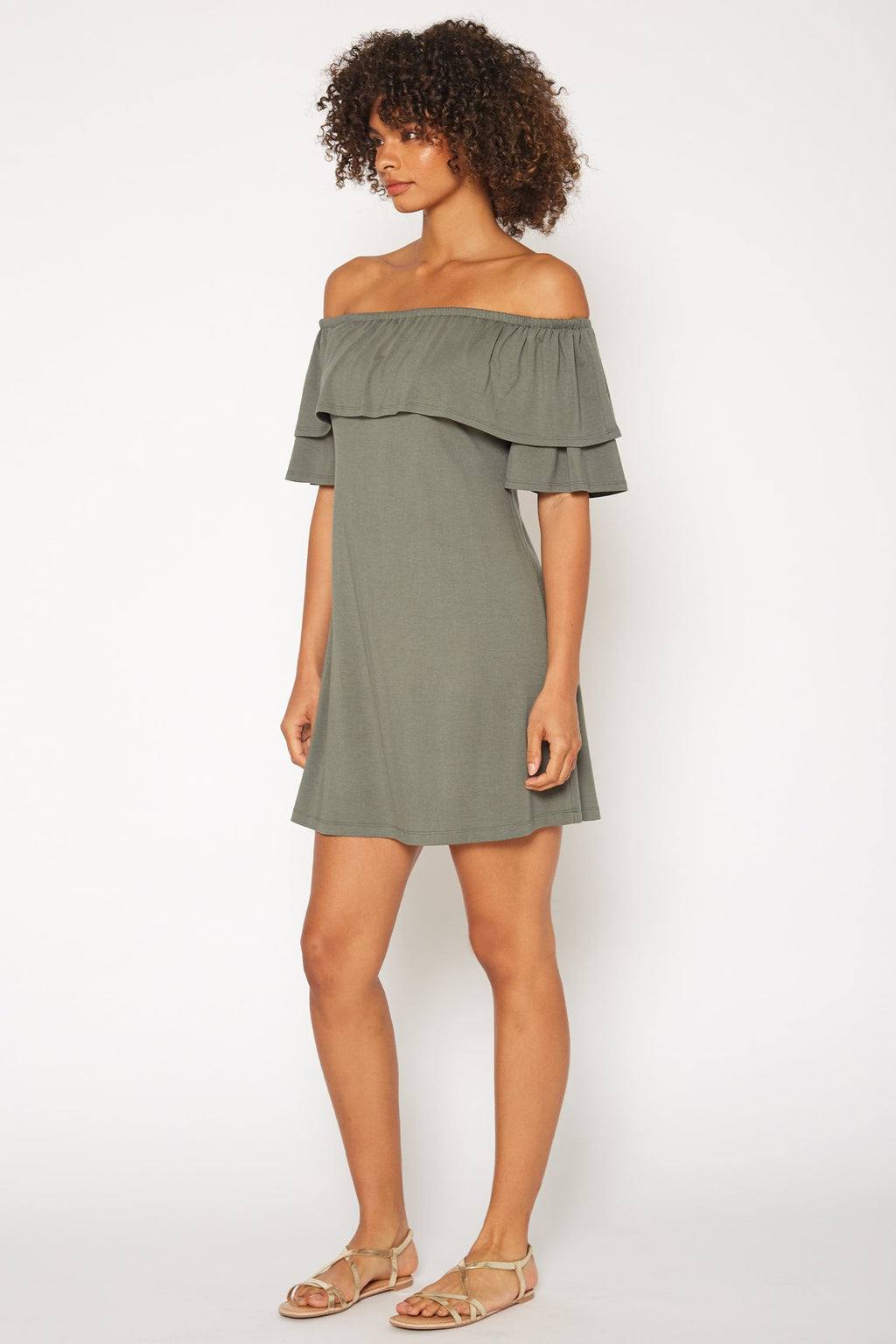 Buy Basic Off Shoulder Midi Dress by Shop at Konus