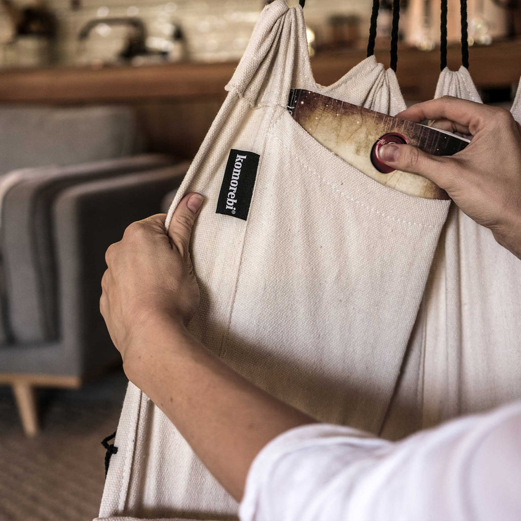 Buy Hanging Hammock Chair (Ivory & Black) by Komorebi