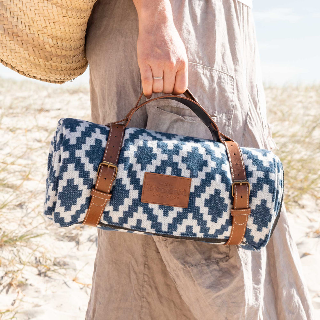 Buy Diamond Jacquard Picnic Blanket by Komorebi