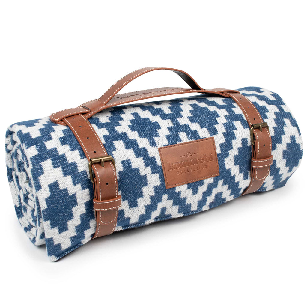 Buy Diamond Jacquard Picnic Blanket by Komorebi
