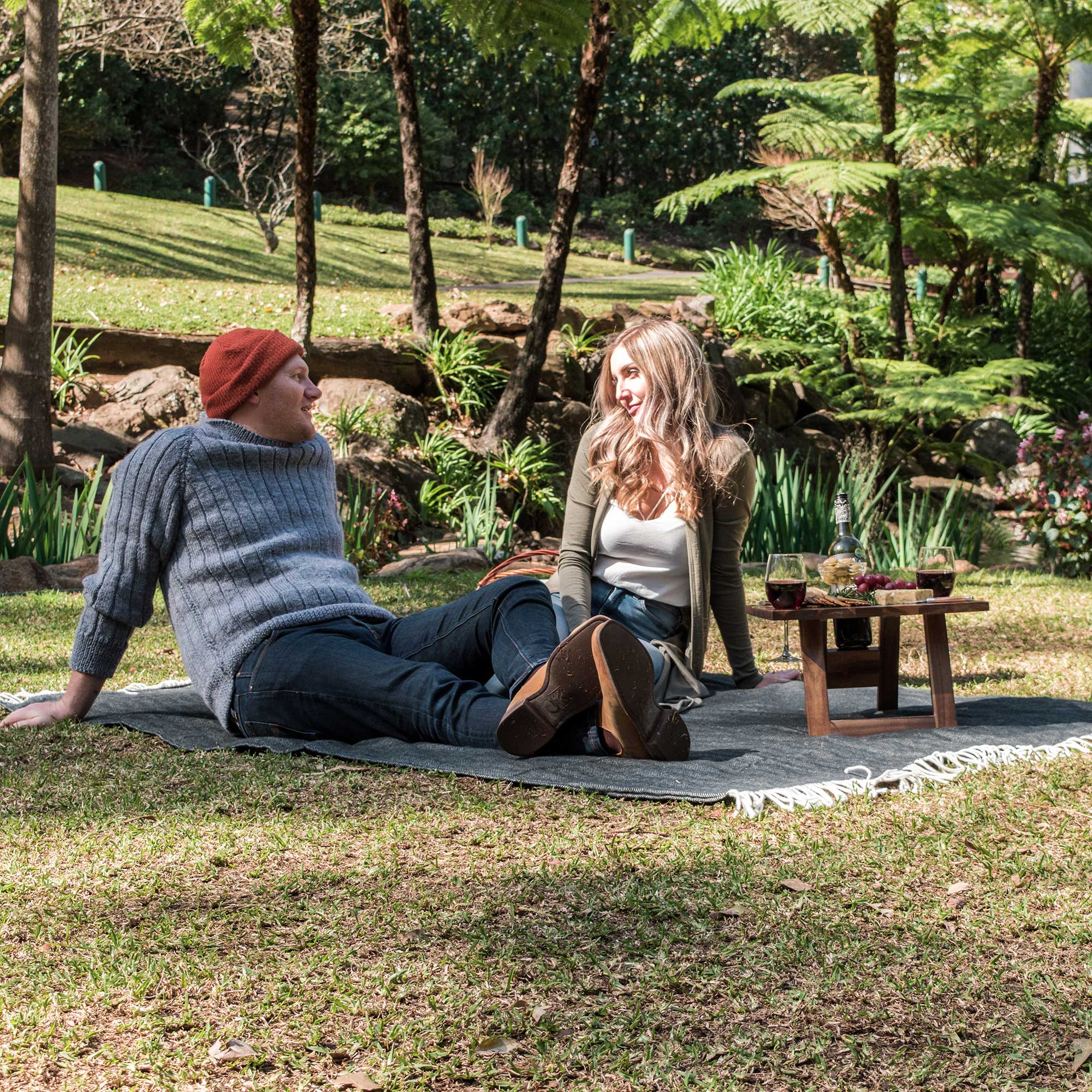 Buy Herringbone Picnic Blanket by Komorebi