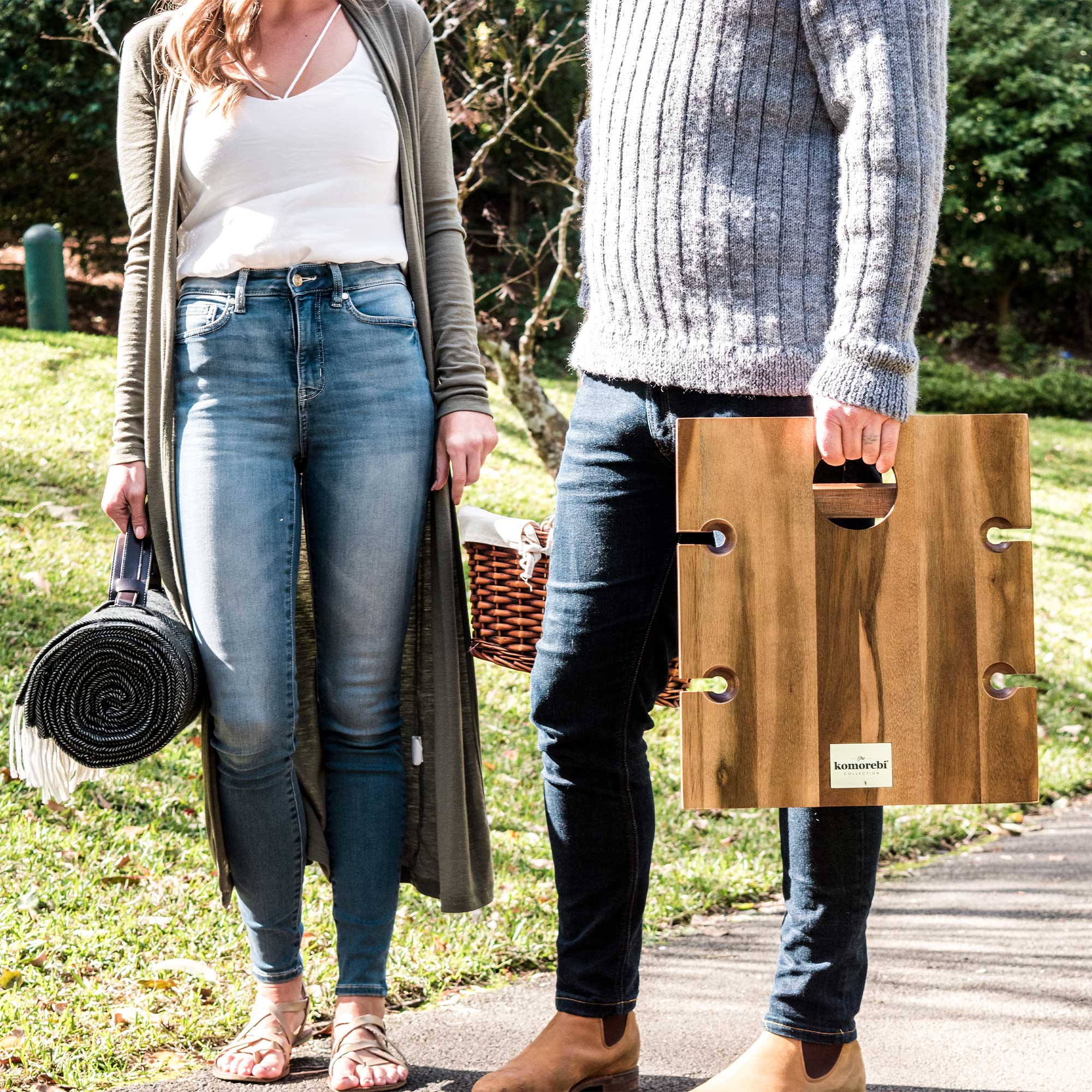 Buy Herringbone Picnic Blanket by Komorebi