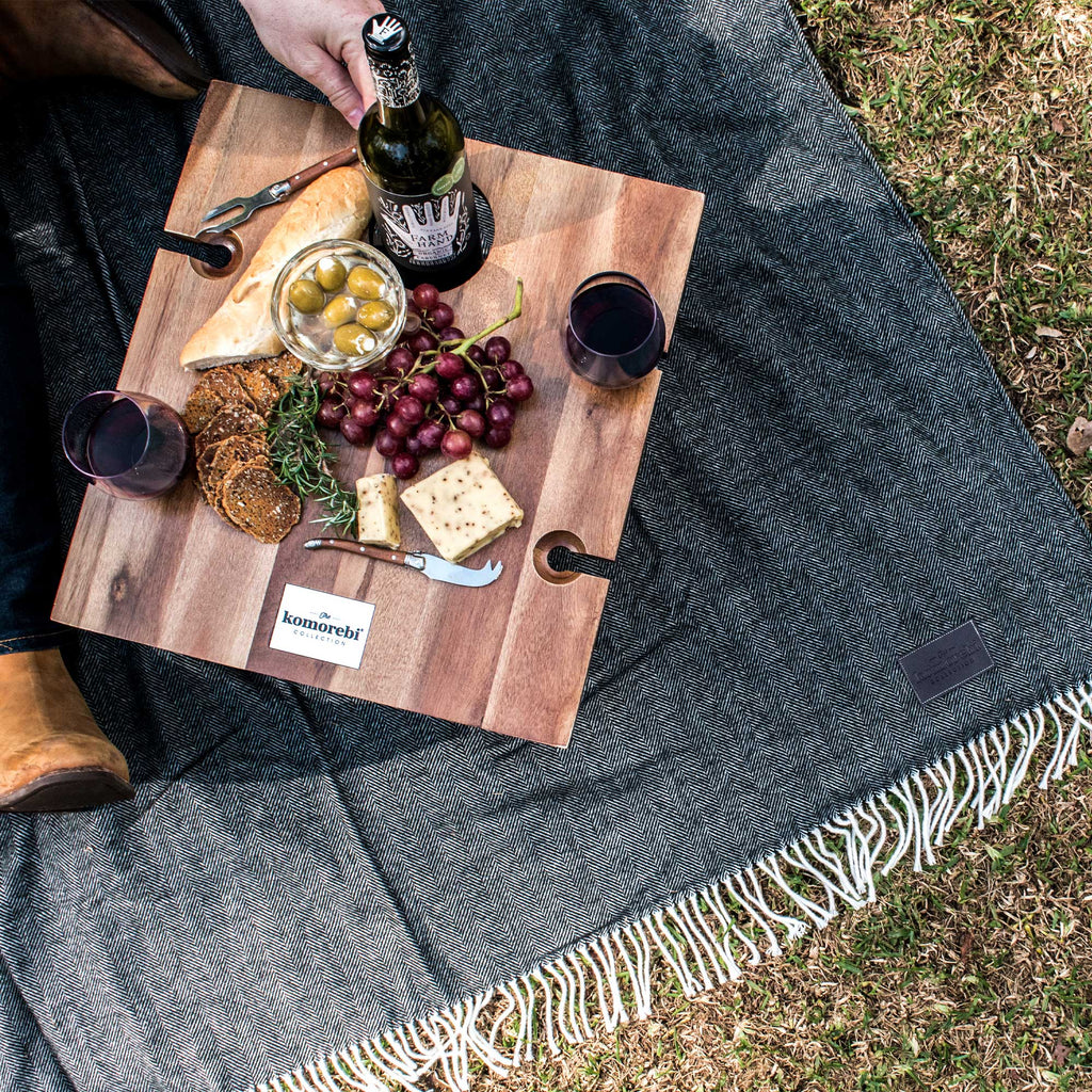 Buy Herringbone Picnic Blanket by Komorebi