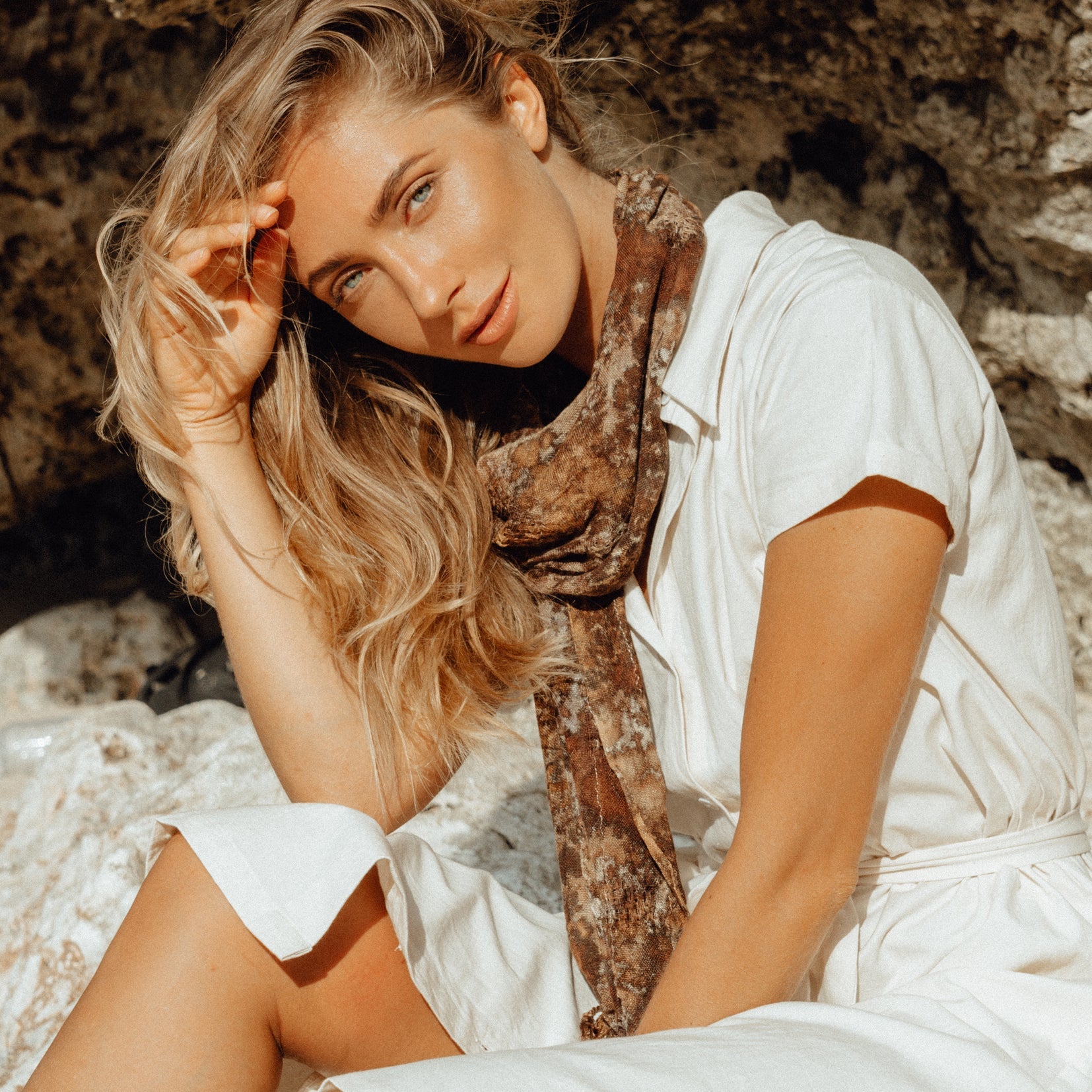 Buy Marfa Handwoven Cotton Scarf by BrunnaCo by BrunnaCo