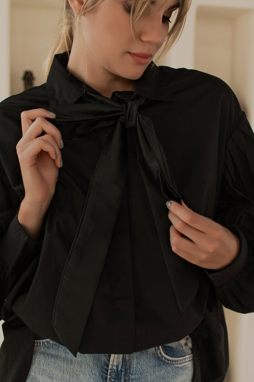 Buy Merci Balloon Sleeve Oversized Shirt by Bali ELF