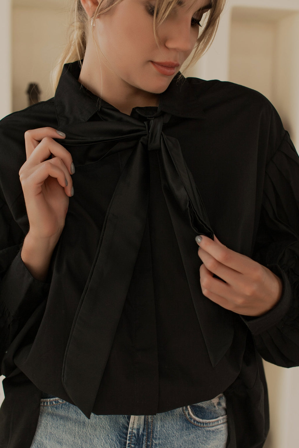 Buy Merci Balloon Sleeve Oversized Shirt by Bali ELF