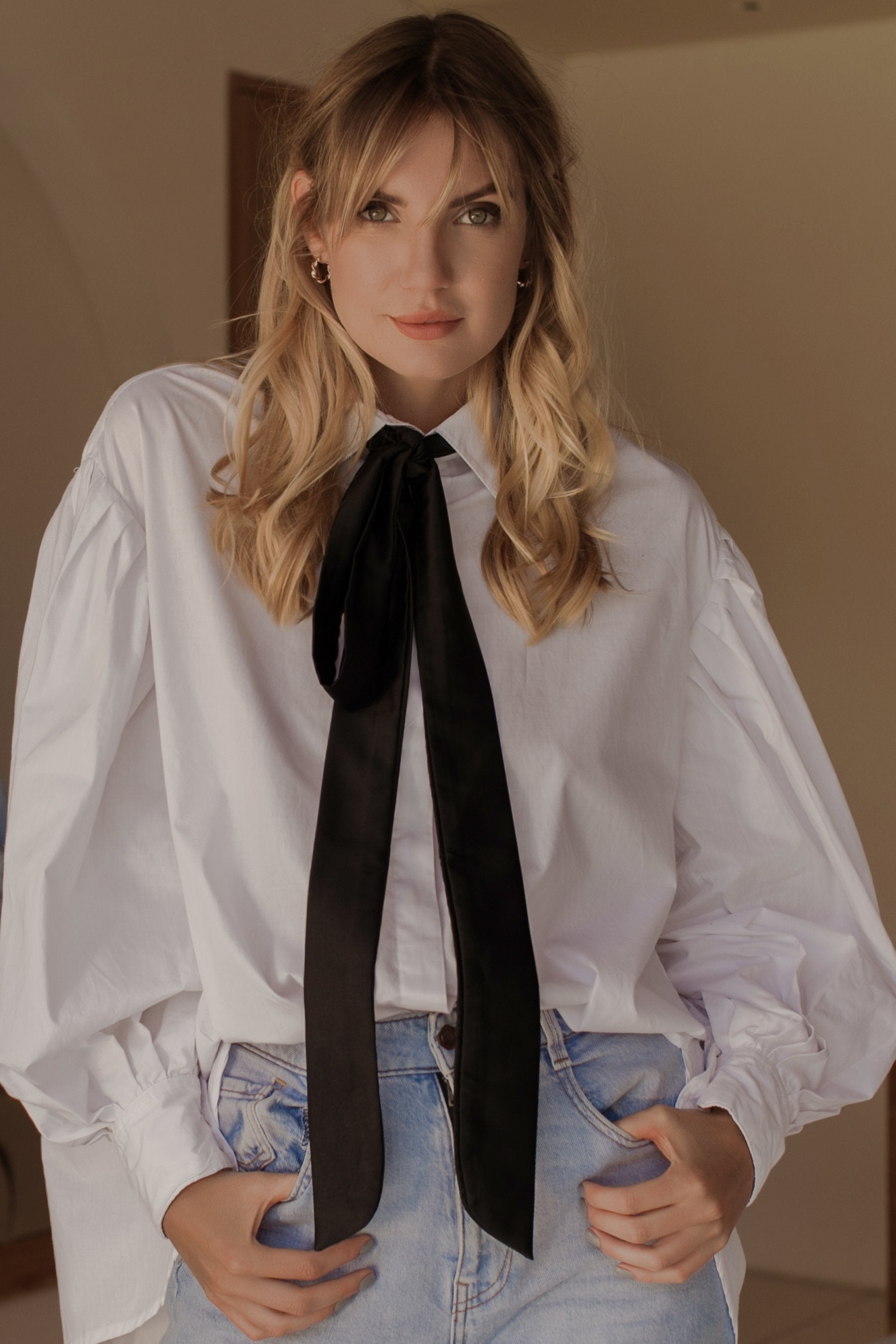 Buy Merci Balloon Sleeve Oversized Shirt by Bali ELF