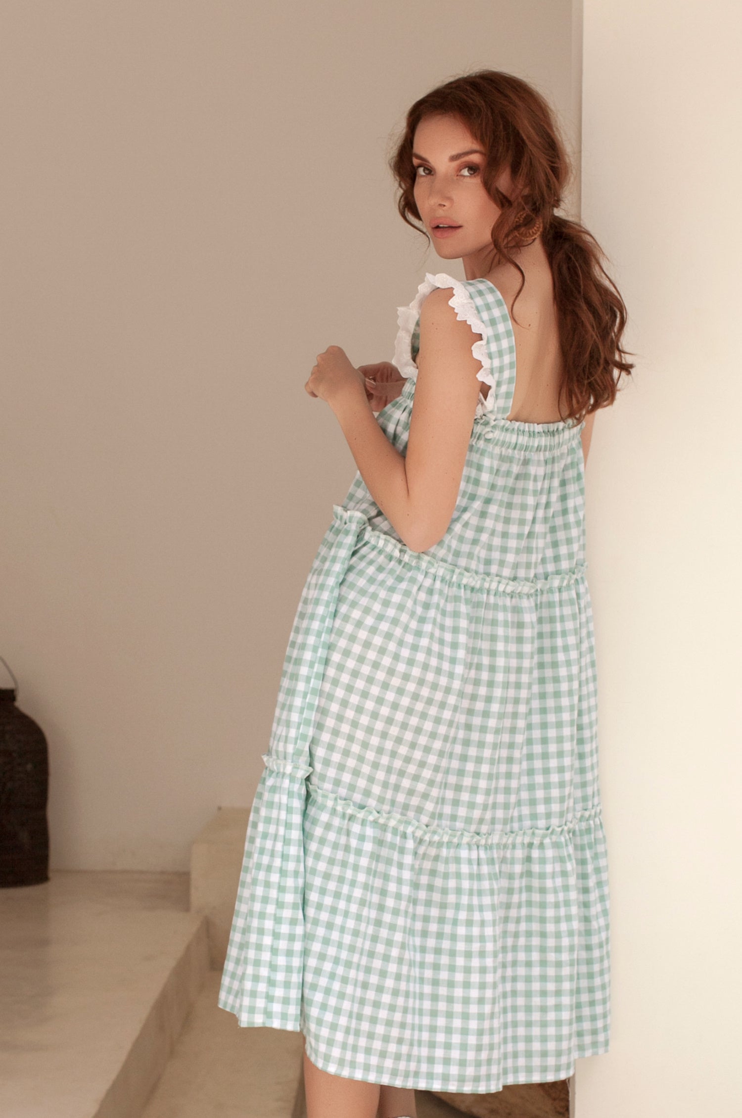 Buy Meringue Tiered Sleeveless Dress by ELF