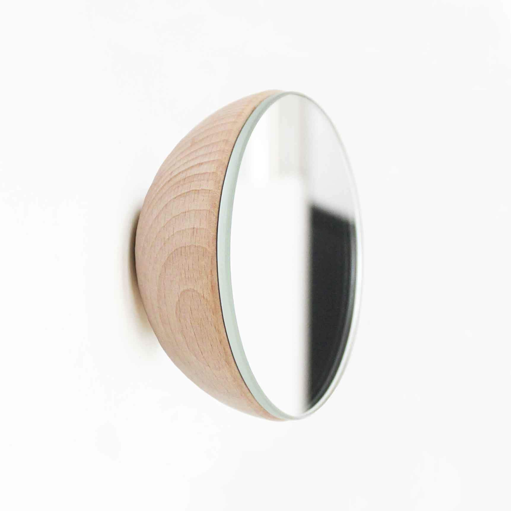 Buy Round Beech Wood Wall Mounted Mirror Coat Hook by Violet Eurynome
