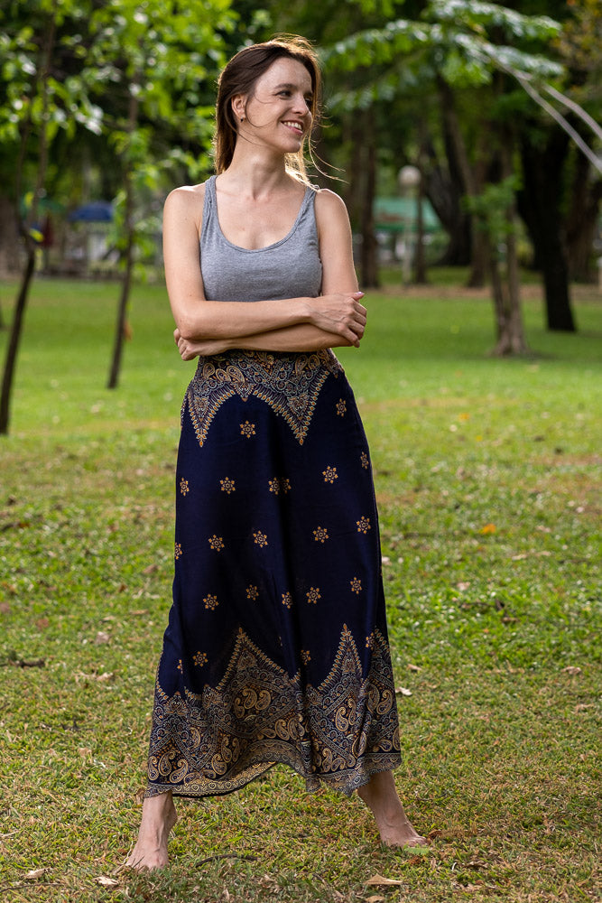 Buy Navy Palazzo Star Pants by Hippie Pants