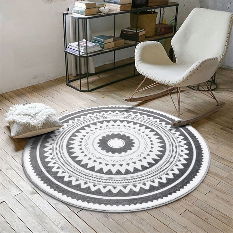 Buy Nordic Gray Series Round Carpets by Variscite