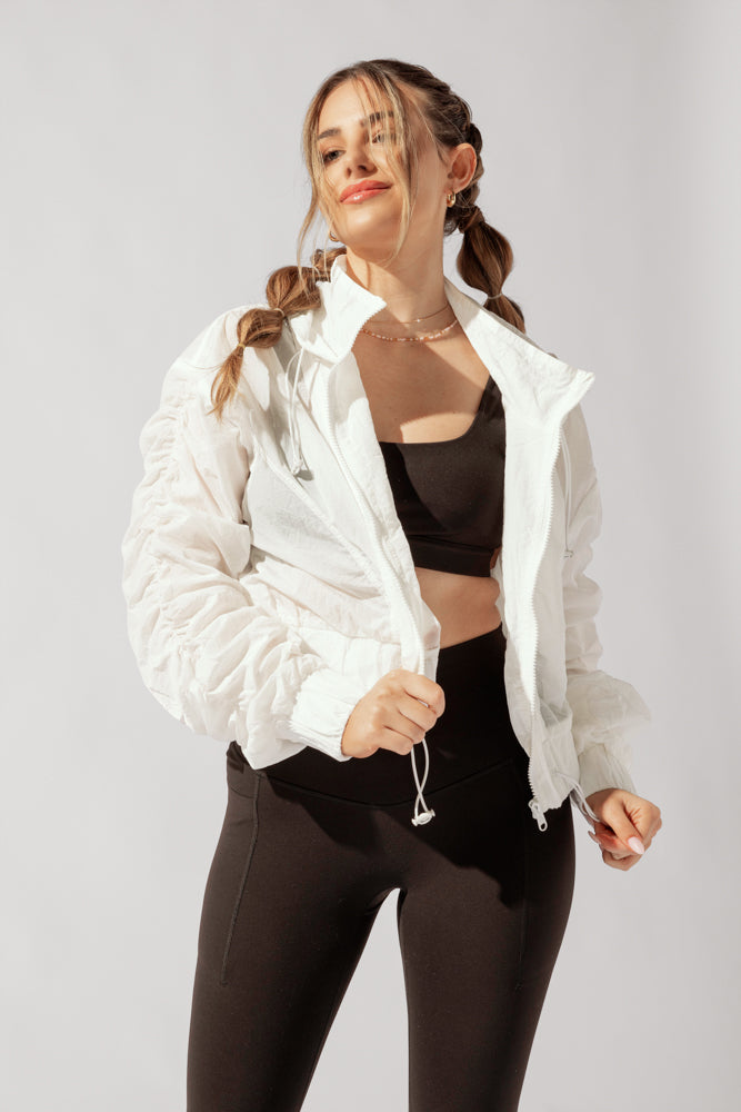 Whimsical Breeze Windbreaker - White