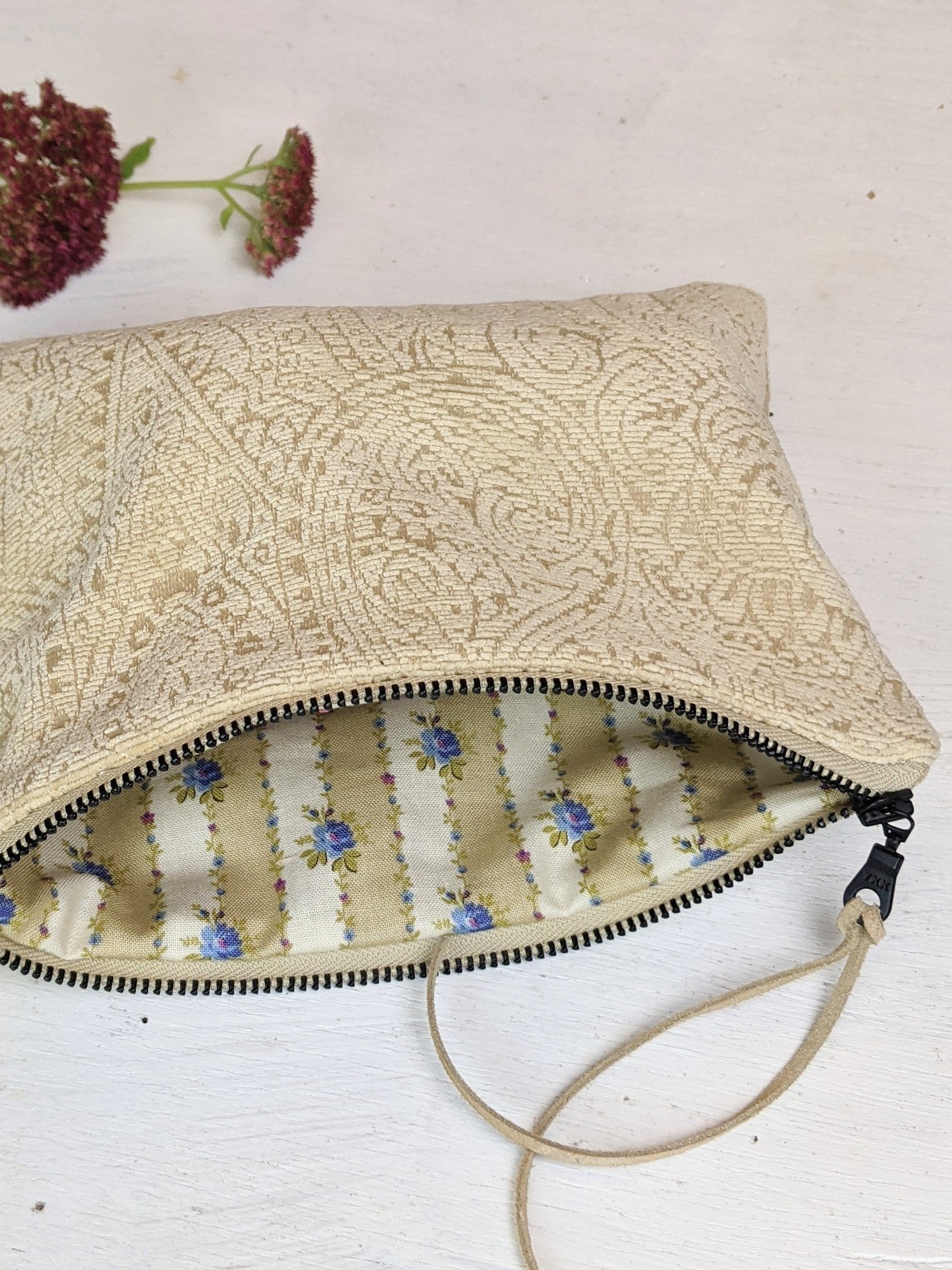 French Chenille Jacquard Clutch