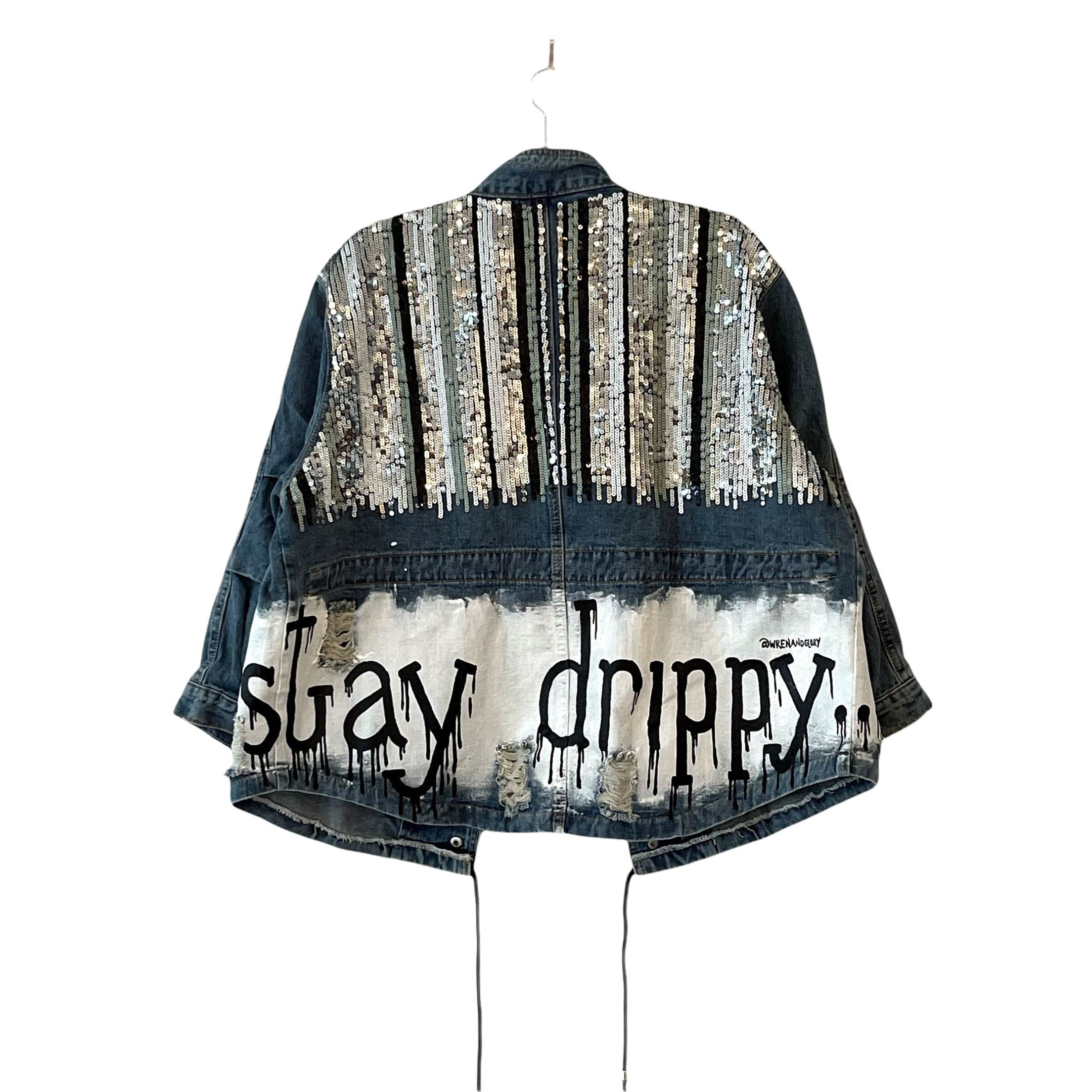 Buy 'STAY DRIPPY' DENIM JACKET by Wren + Glory