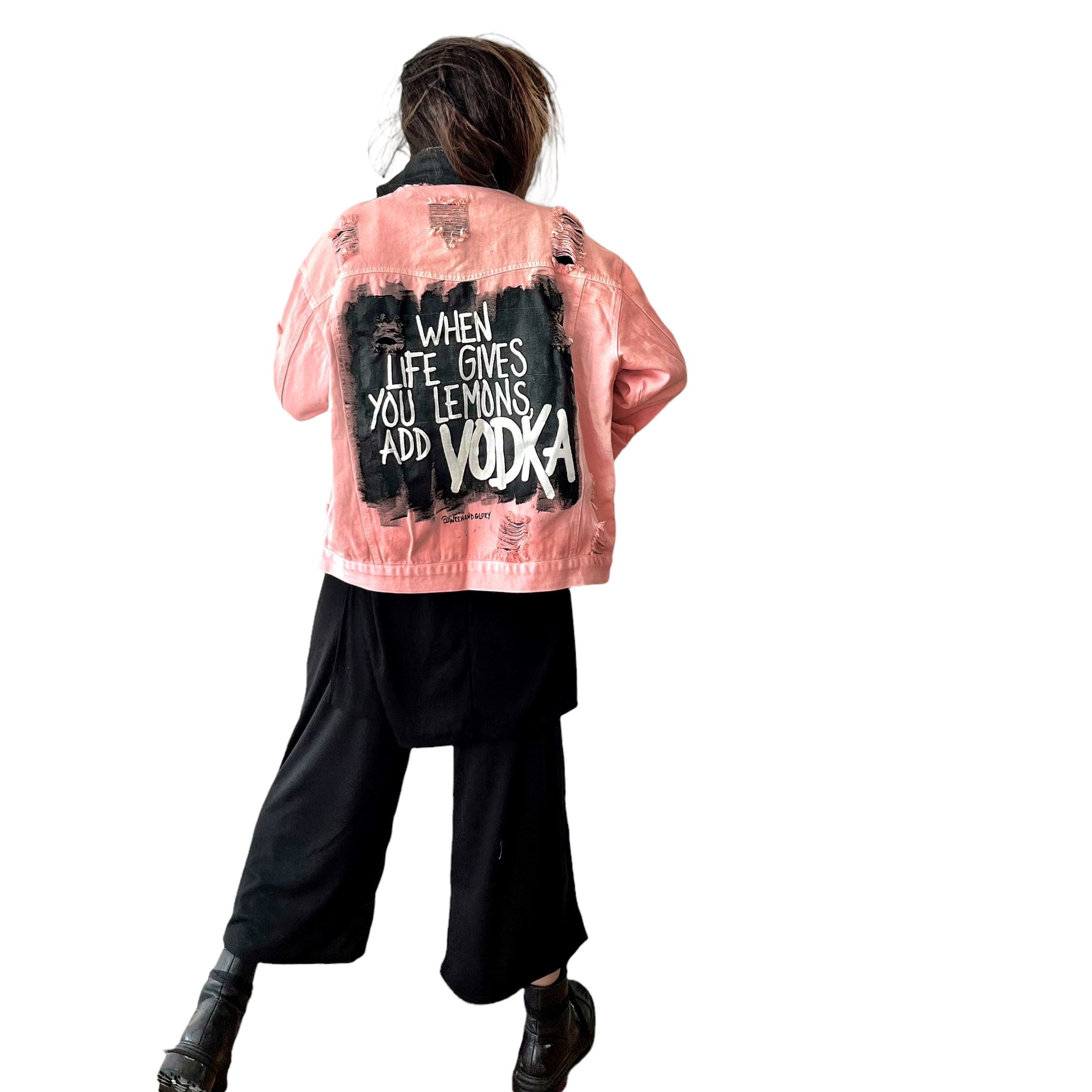 Buy Vodka Please' Denim Jacket by Wren + Glory