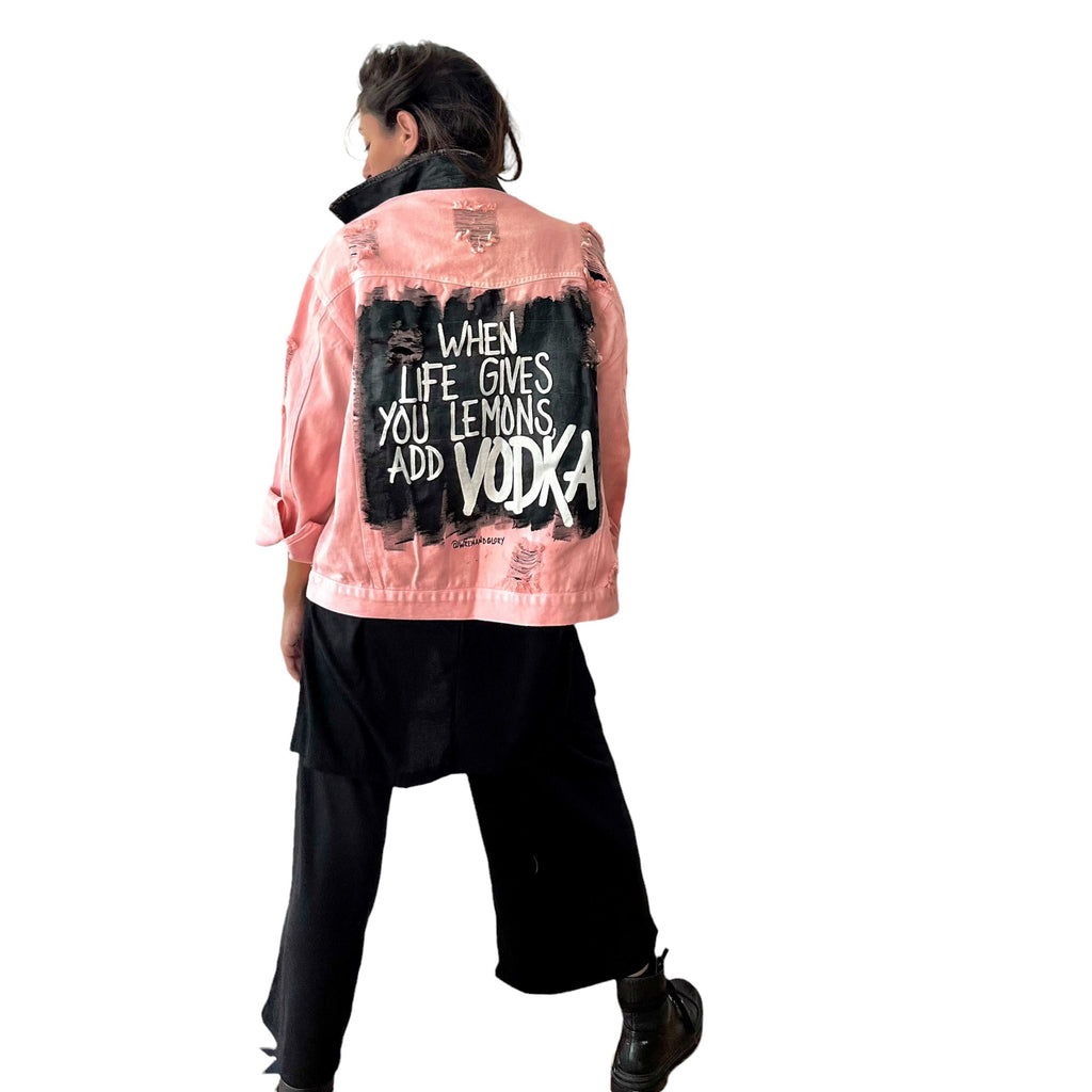 Buy Vodka Please' Denim Jacket by Wren + Glory