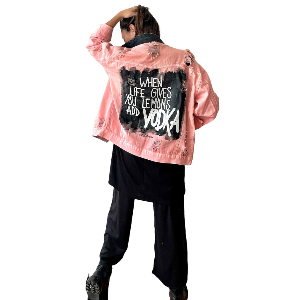 Buy Vodka Please' Denim Jacket by Wren + Glory