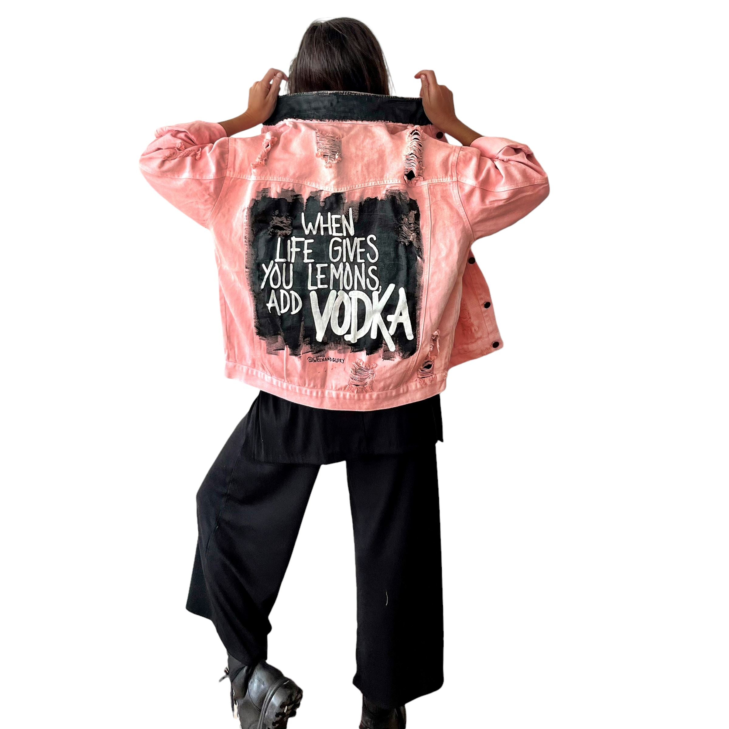 Buy Vodka Please' Denim Jacket by Wren + Glory