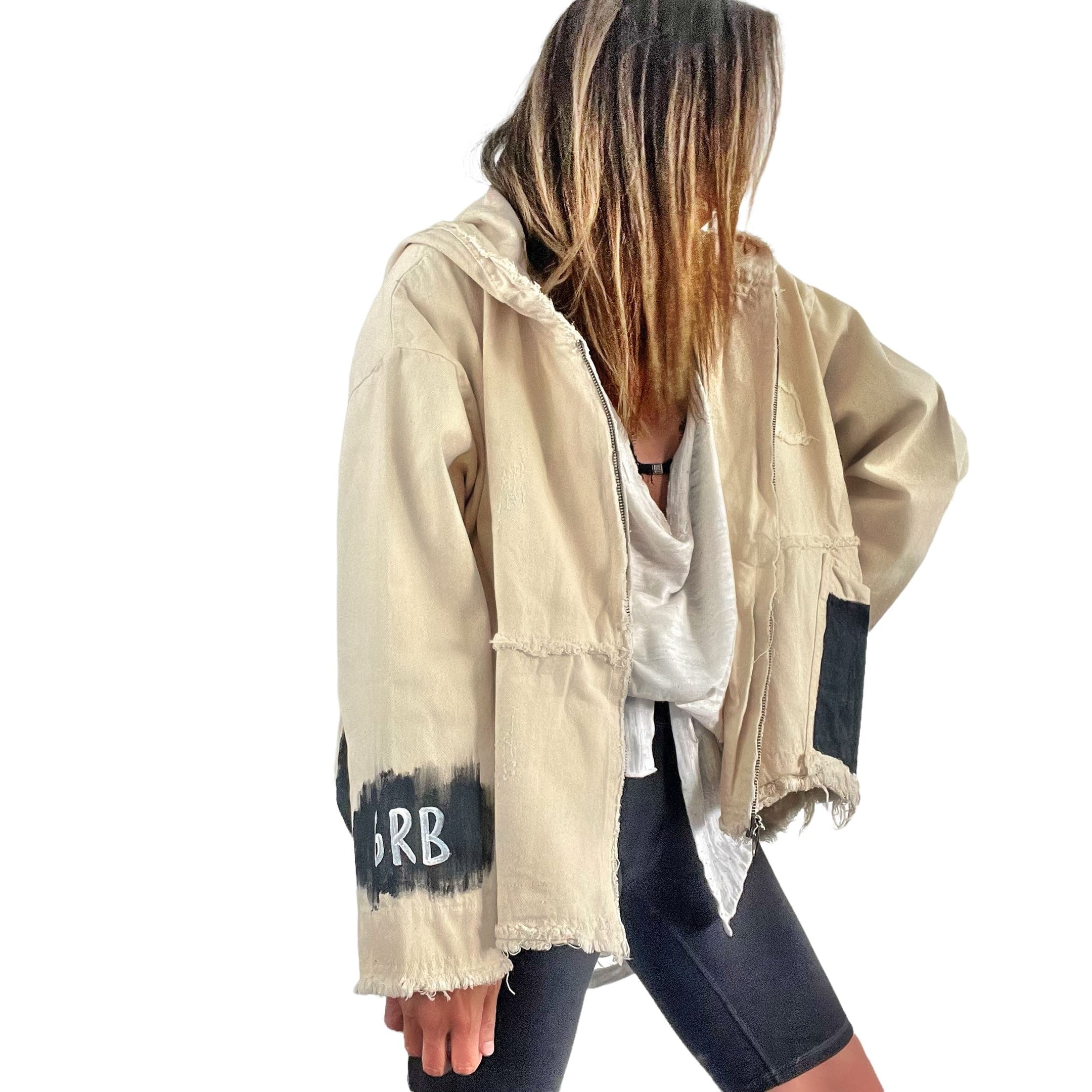 Buy Basic But Personalized' Ivory Denim Jacket by Wren + Glory