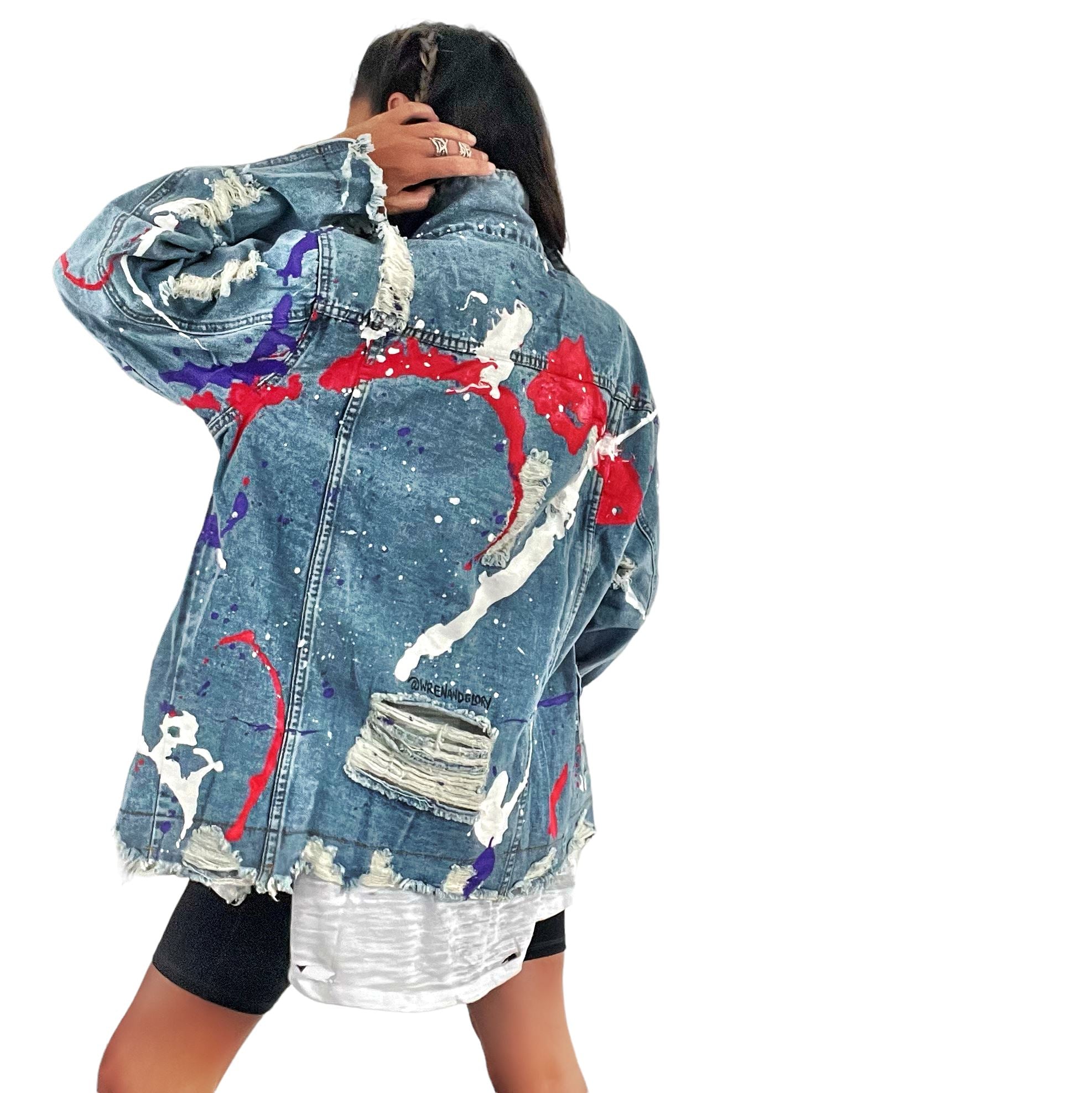 Buy Splatter World' Denim Jacket by Wren + Glory